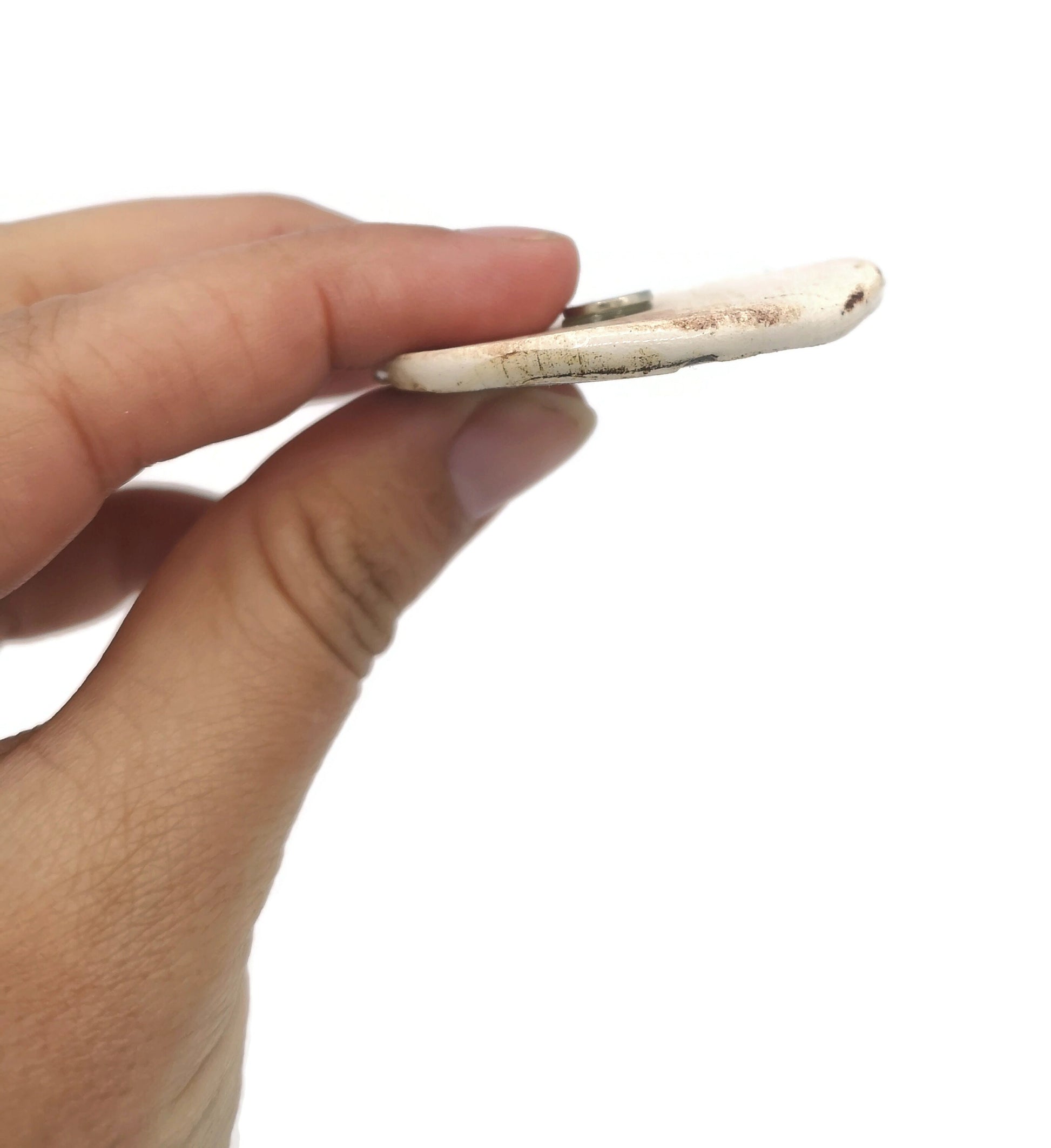 Beige Large Handmade Ceramic Star Shape Clay Fridge Magnets, Decorative Textured Rustic Refrigerator Magnet For Kitchen Decor - Ceramica Ana Rafael