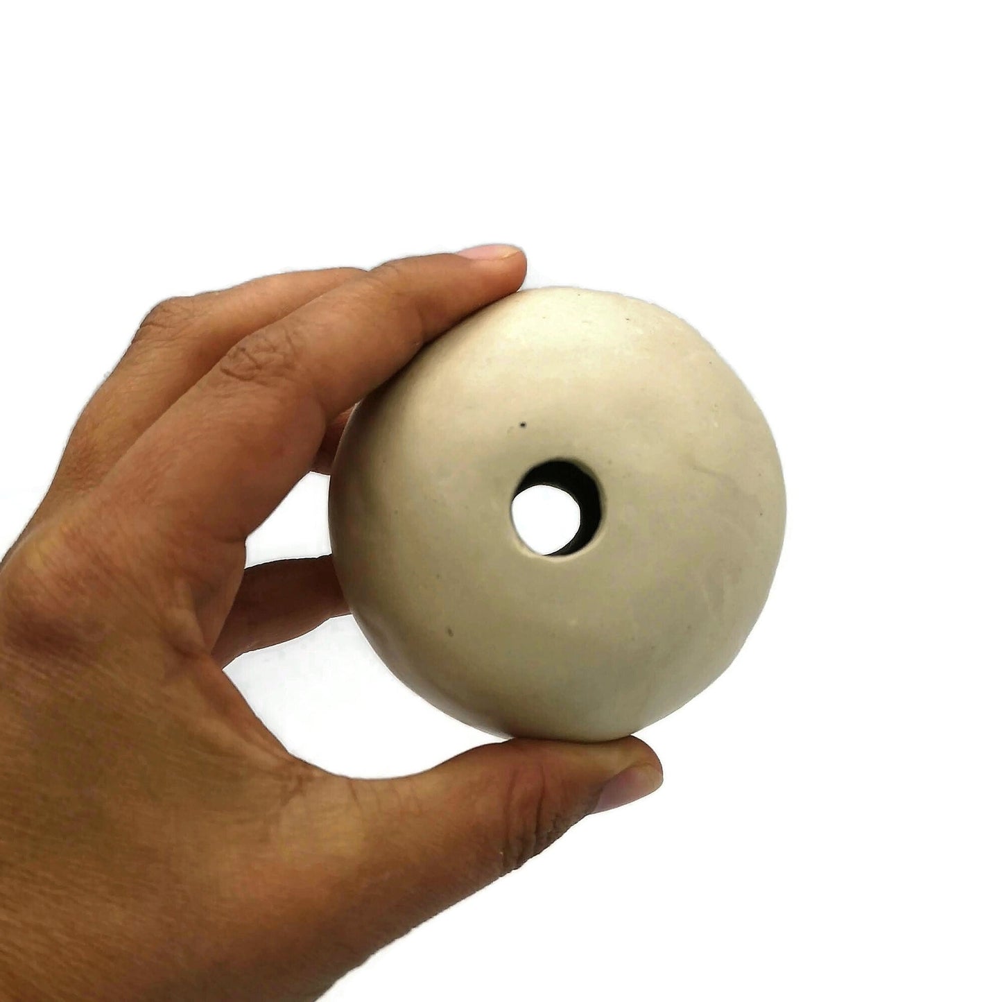 LARGE CERAMIC BEADS, Giant Macrame Beads, Round Ball Ornaments 70mm diameter, Large Hole Beads Handmade - Ceramica Ana Rafael