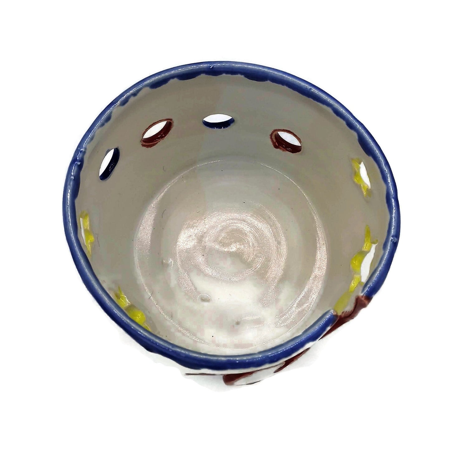 Knitting Bowl, Pottery Yarn Bowl, Yarn Storage, Mothers Day Gift For Grandma, Decorative Ceramic Bowl, Hand Painted Ceramic Crochet Bowl - Ceramica Ana Rafael