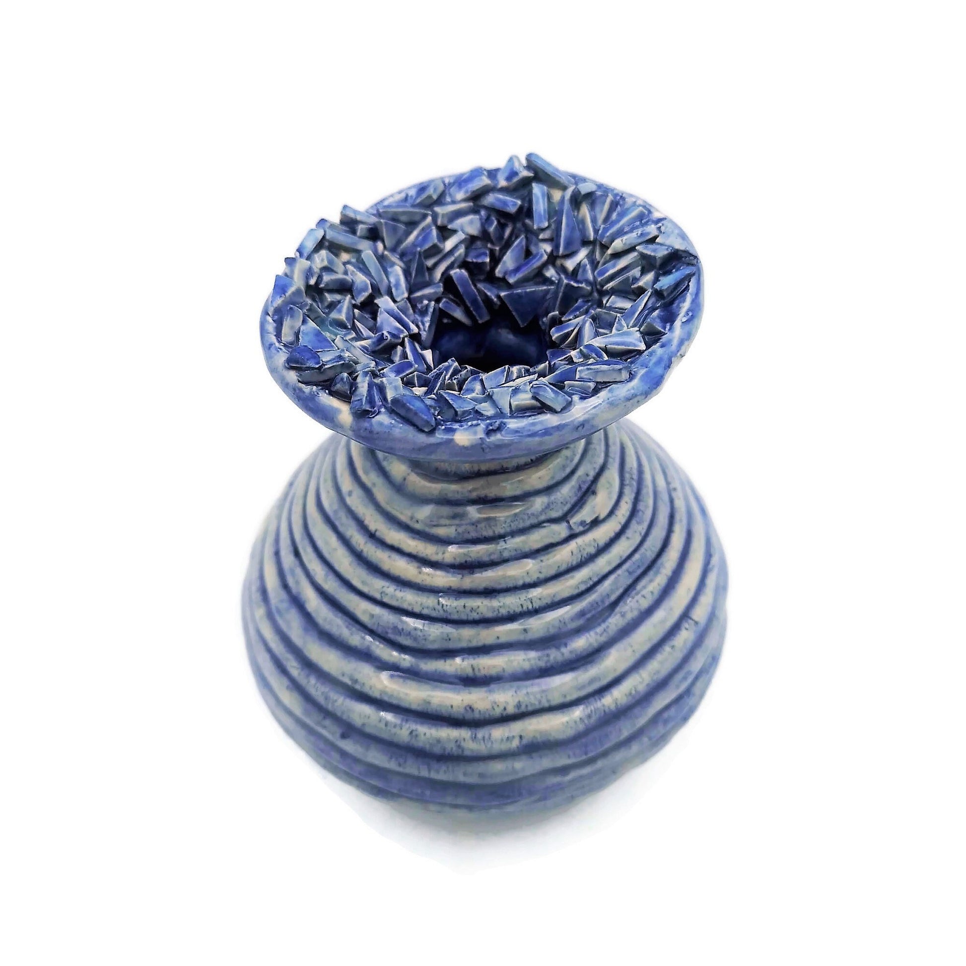 Textured Ceramic Bud Vase, Irregular Shape Handmade Stoneware Pottery, Unique Flower Vase Best Gifts For Him, Sculptural Boho Large Vase - Ceramica Ana Rafael