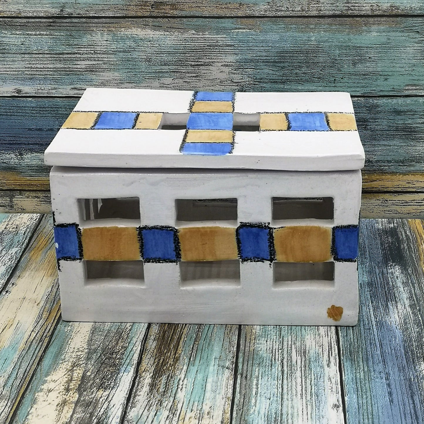 UNIQUE JEWELRY BOX, Hand Painted Large Jewelry Box With Lid, Decorative Ceramic Minimalist Box, Modern Treasure Box - Ceramica Ana Rafael