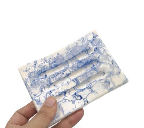 Handmade Ceramic Soap Dish 12cm/4.7in, Soap Bar Holder, Eco Friendly Bathroom Accessories, Zero Waste Clay Tray With Drain - Ceramica Ana Rafael