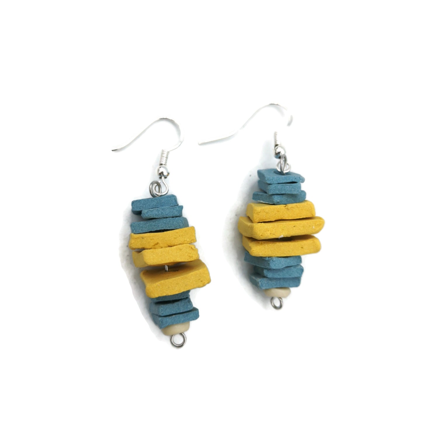 Aesthetic Sterling Silver Earrings Dangle For Women, Novelty Earrings 9th Anniversary Gift for Wife - Ceramica Ana Rafael