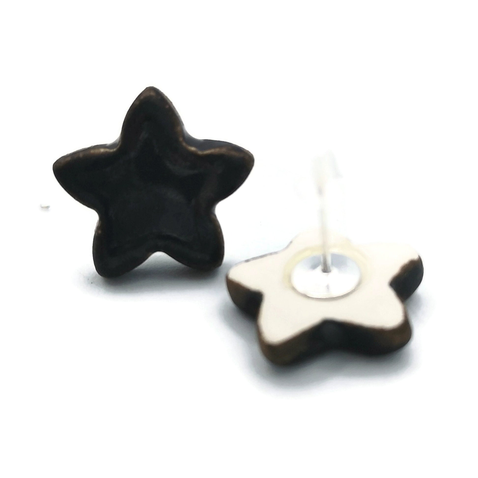 Star Stud Earrings, Geometric Earrings Studs, Clay Earrings Best Gifts For Her, Quirky Mom Birthday Gift From Daughter - Ceramica Ana Rafael