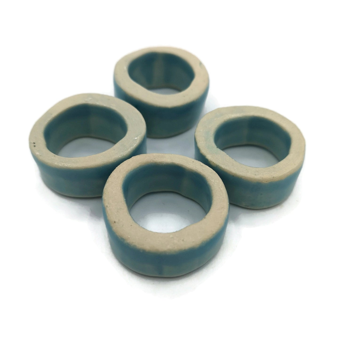 Set of 4 handmade ceramic napkin rings, Host Gift, housewarming gifts for men, hostess gift ideas, Thanksgiving Napkin Holders - Ceramica Ana Rafael