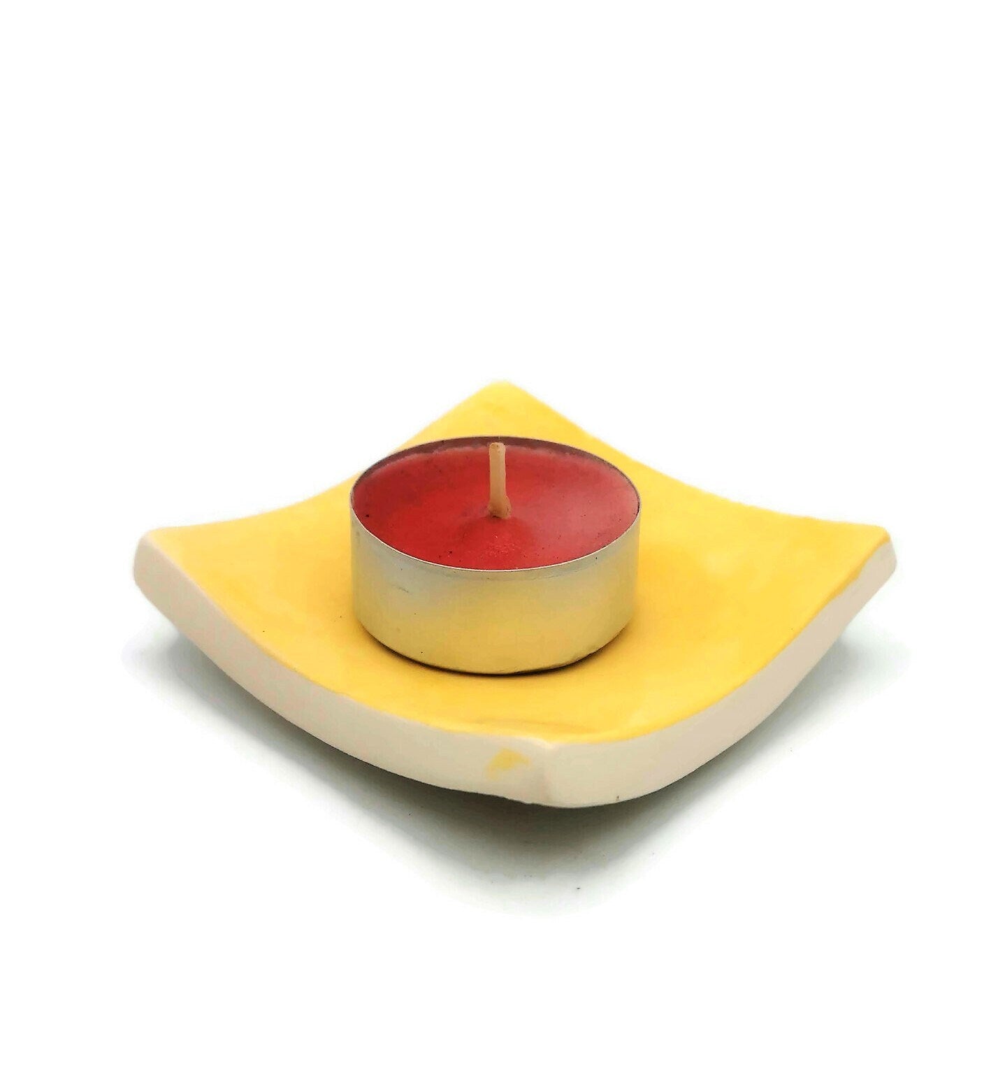 Handmade Ceramic Bowls Square Pottery Teabag Holder For Home Decor, Clay Spoon Holder for Kitchen, Ring Or Candle Holder Gift For Her - Ceramica Ana Rafael