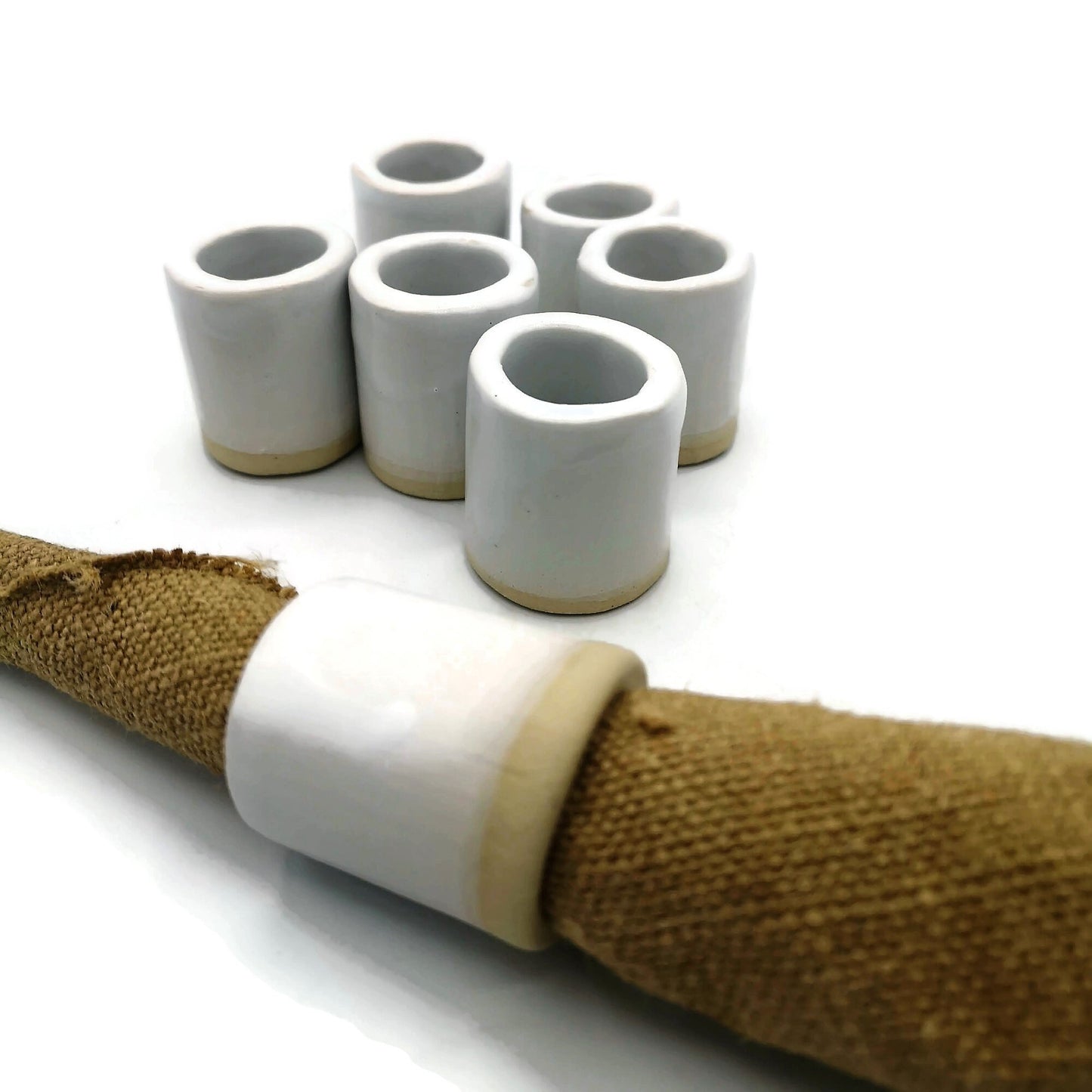 HOLIDAY NAPKIN RINGS, Summer Napkin Holder, Handmade Ceramic Fancy Set Of 4 Clay Napkin Holders, Custom Porcelain Napkin Personalized Rings - Ceramica Ana Rafael