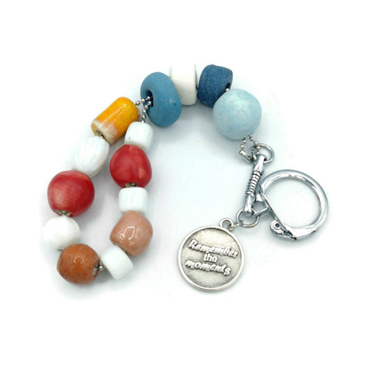 inspirational quote boho keychain accessories aesthetic, clay keychains cute, best friend gift for women - Ceramica Ana Rafael
