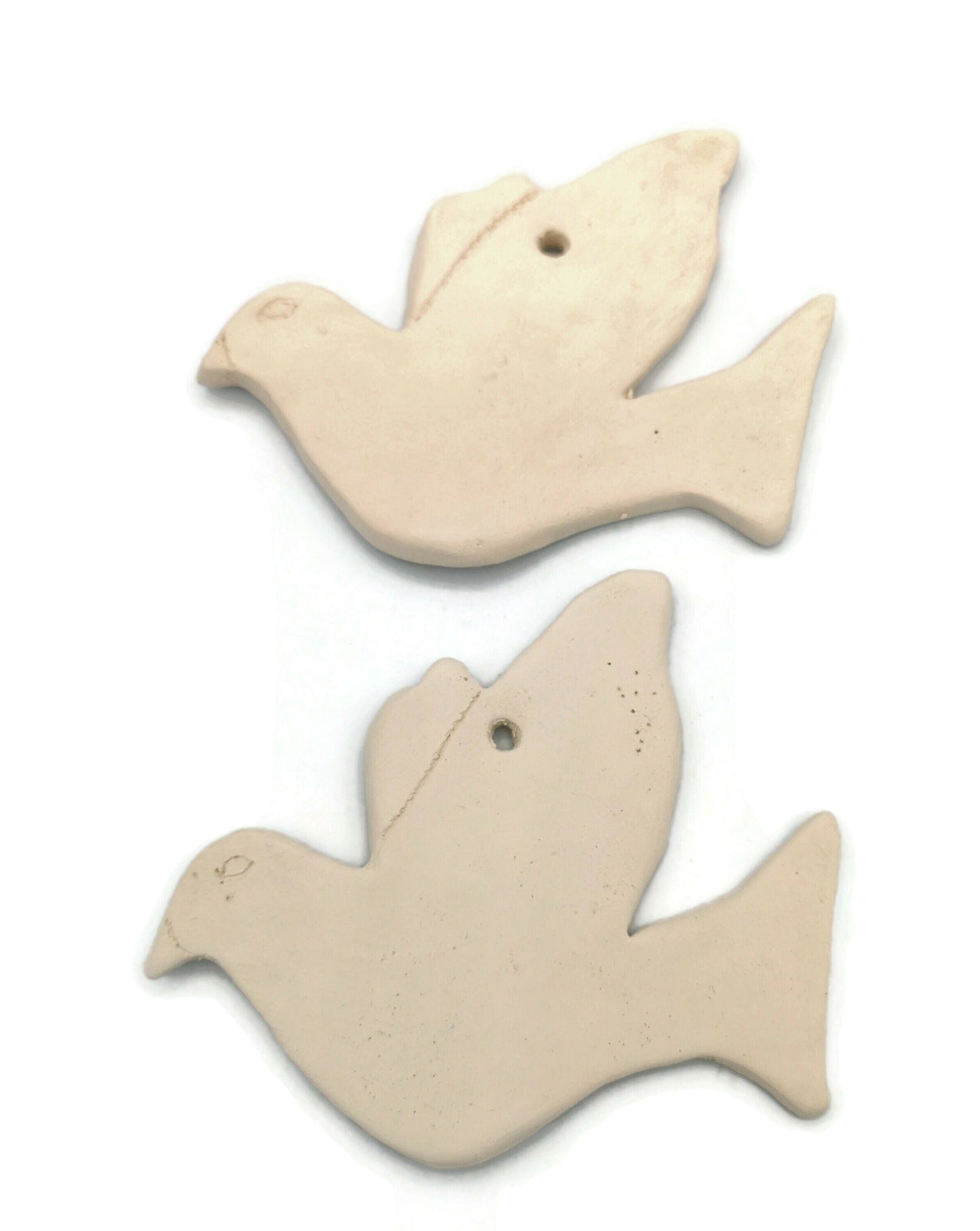 White Ceramic Dove Ready To Paint, Unpainted Ceramic Bisque Bird Wall Hanging, Custom Mourning Dove For Memorial, Christmas Ornaments - Ceramica Ana Rafael