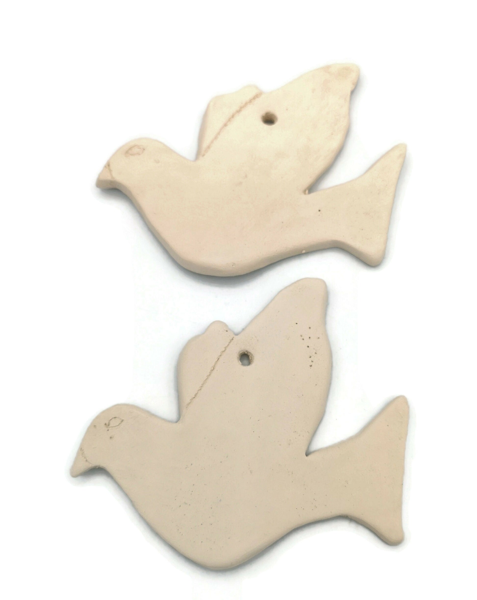 White Ceramic Dove Ready To Paint, Unpainted Ceramic Bisque Bird Wall Hanging, Custom Mourning Dove For Memorial, Christmas Ornaments - Ceramica Ana Rafael