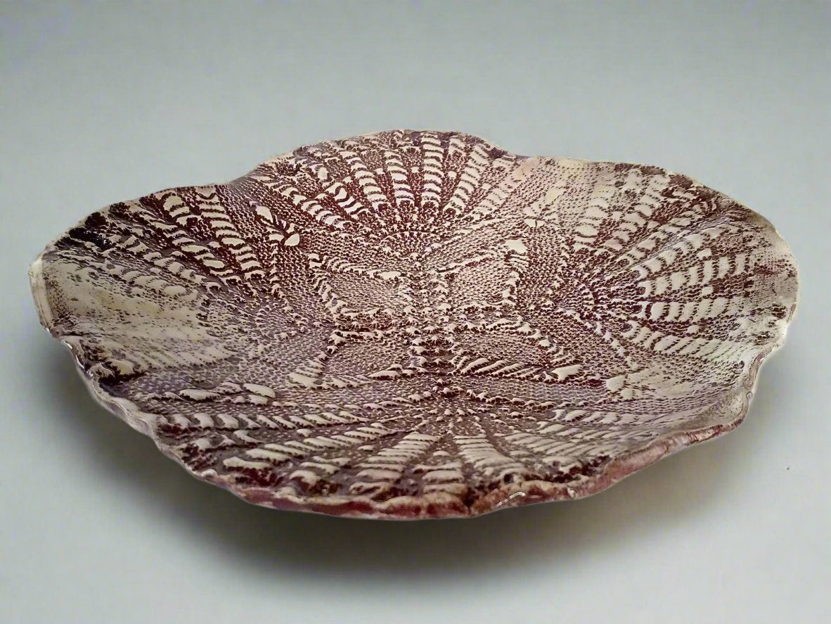 Antique Lace Decorative Ceramic Platter, Portuguese Pottery Best Gifts For Her, Mom Birthday Gift From Son Best Seller Decorative Tray Decor - Ceramica Ana Rafael