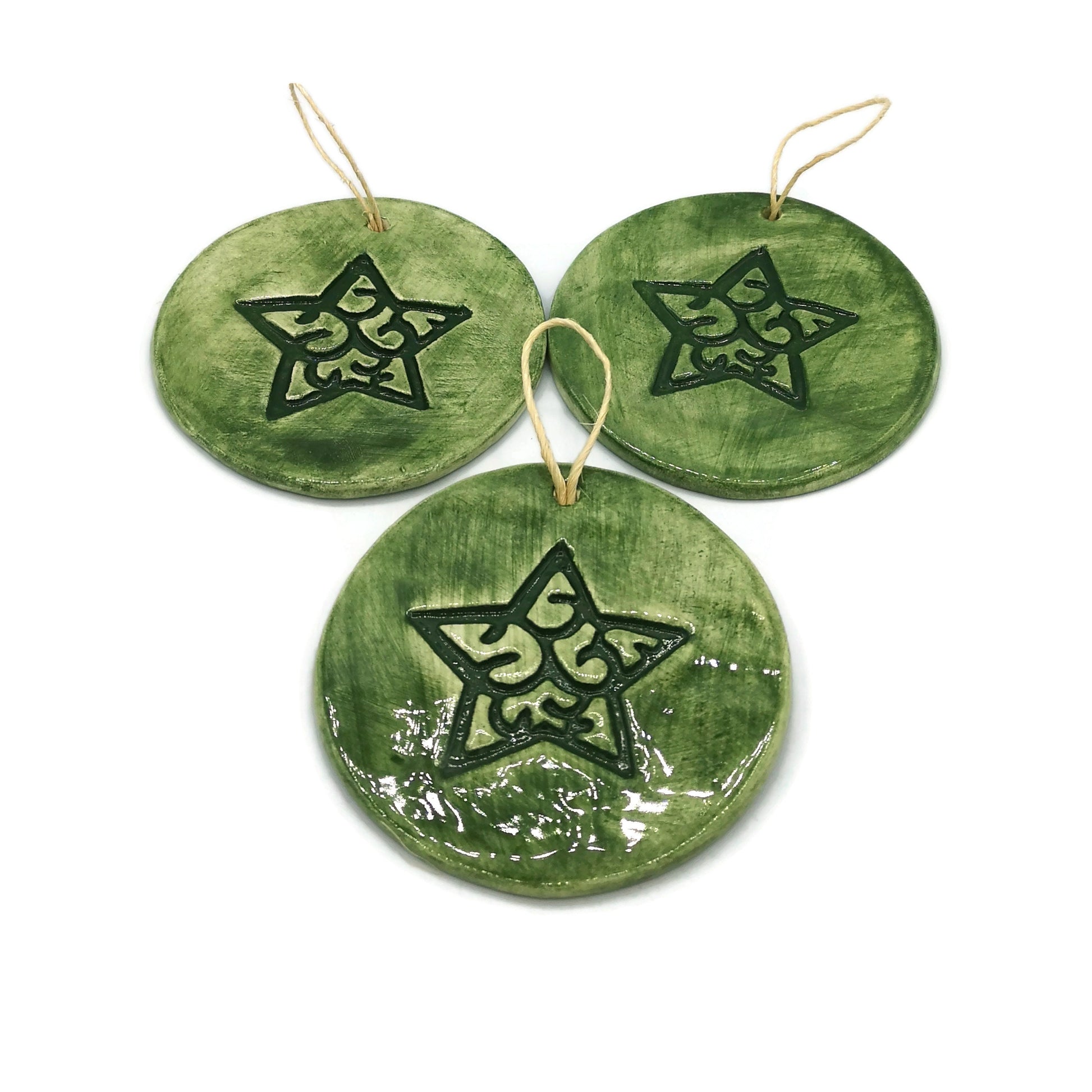 Small Star Wall Hanging, Retro Christmas Ornaments Decor Gift For Mom, Best Sellers Handmade Ornaments, Christmas Tree Star, Porcelain Star - Ceramica Ana Rafael