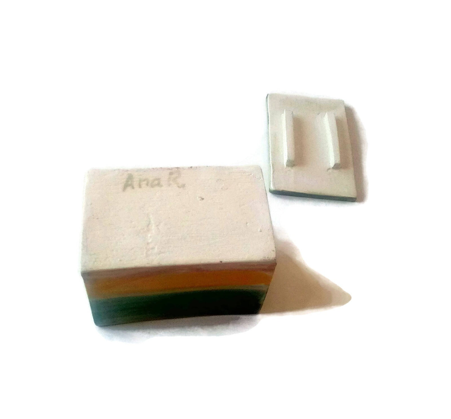 CERAMIC JEWELRY BOX, Small Trinket Box With Lid, Hand Painted Decorative Box, 9th anniversary Gift For Her - Ceramica Ana Rafael