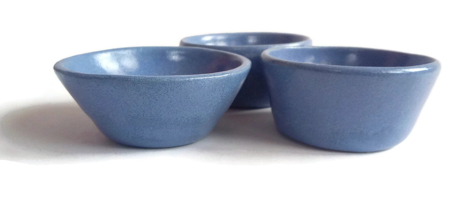 3Pc Blue Handmade Ceramic Bowl Set, Soy Sauce Bowl, Unique Small Sauce Bowls To Serve Small Things, Decorative Bowl Gift For Mom - Ceramica Ana Rafael