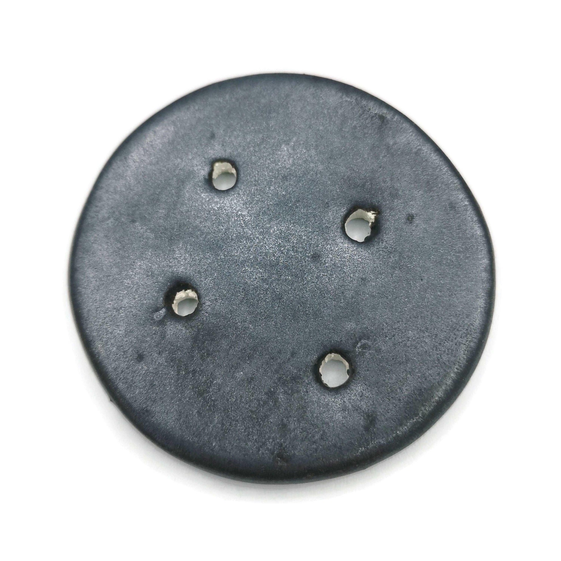 1Pc 55mm Extra Large Handmade Ceramic Round Sewing Button, Decorative Coat Buttons, 4 Hole Artisan Novelty Button For Knitting And Crochet
