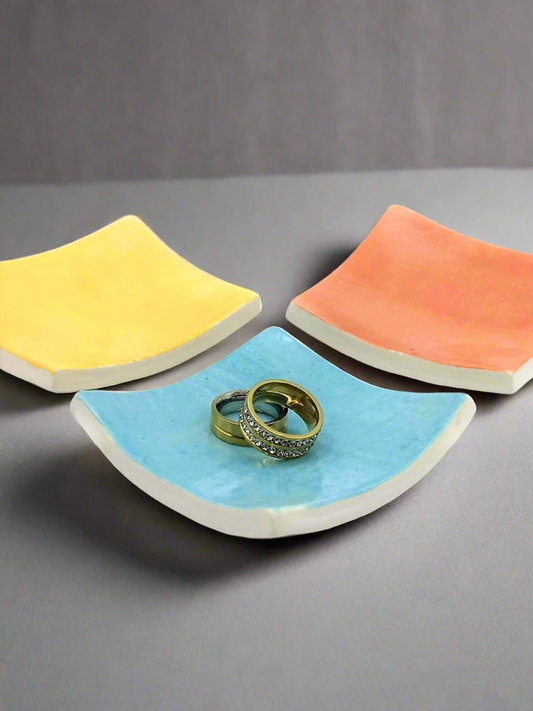 Handmade Square Ceramic Bowls – Teabag Holder, Spoon Rest, Candle Dish & More