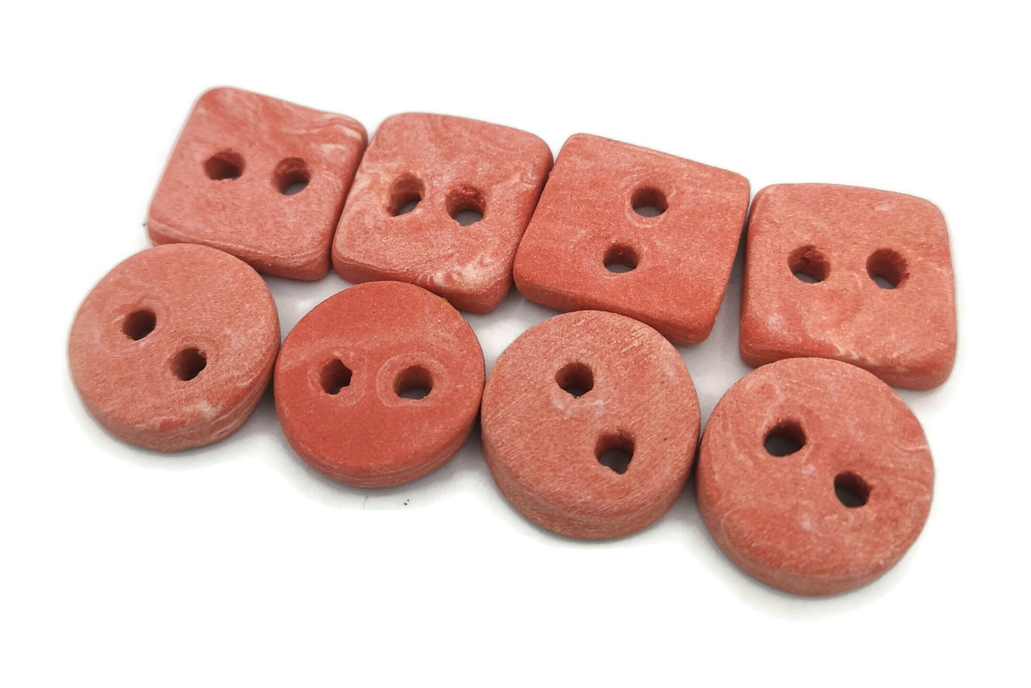 Handmade Ceramic Sewing Buttons Lot Of 8 Decorative Buttons, Sewing Supplies And Notions, Kawaii Buttons For Blouse Coat Jacket - Ceramica Ana Rafael