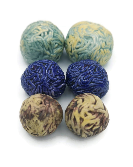 FLATBACK CABOCHON, CERAMIC Jewelry, Cute Cabochons, Set of 6 Assorted Cabochons, No Hole Beads For Decorating, Unique Gift For Mom - Ceramica Ana Rafael