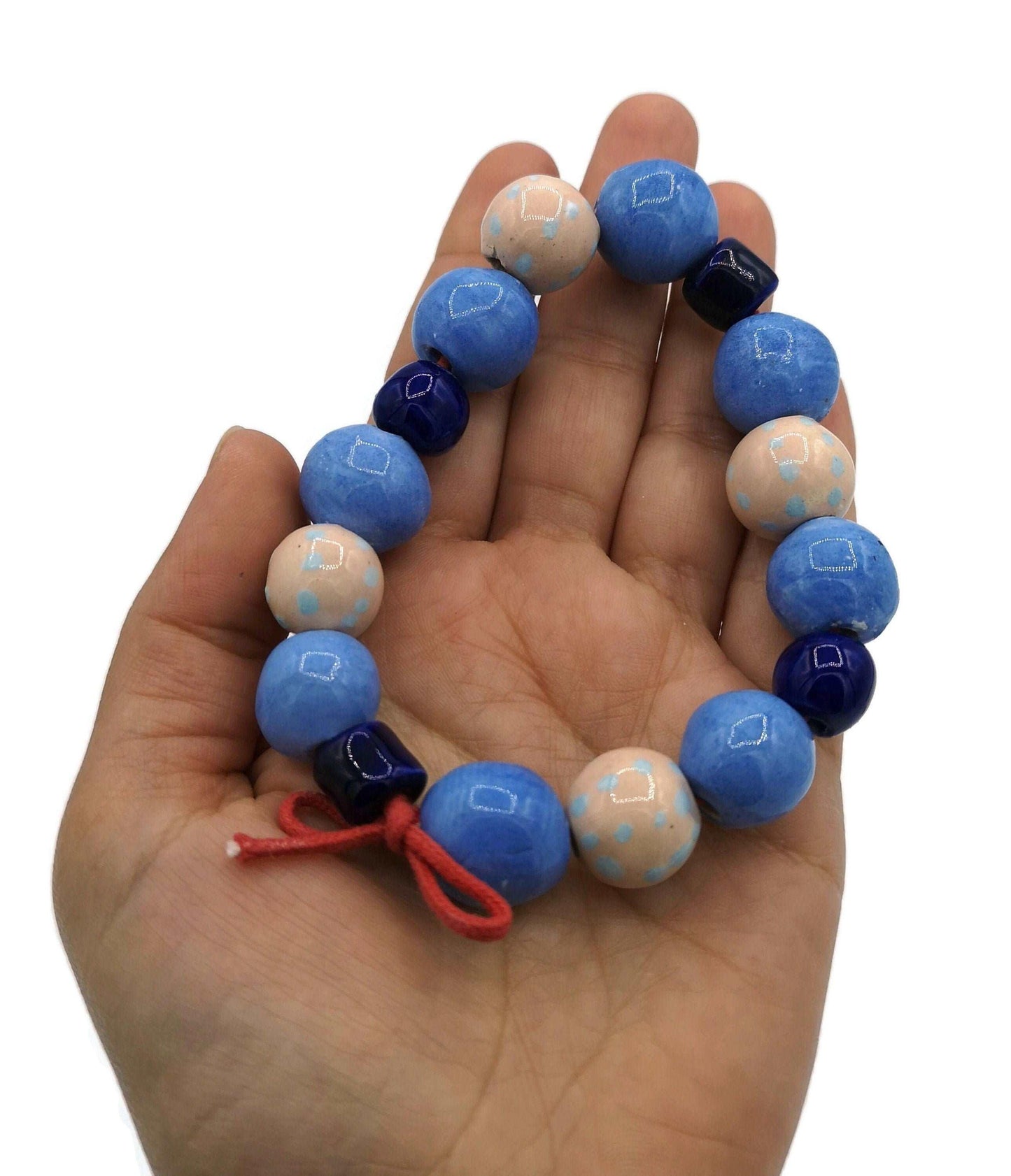 16Pc 10/15mm Handmade Ceramic Beads For Jewelry Making, Assorted Macrame Beads Large Hole, Best Sellers Bead String, Unique Round Beads