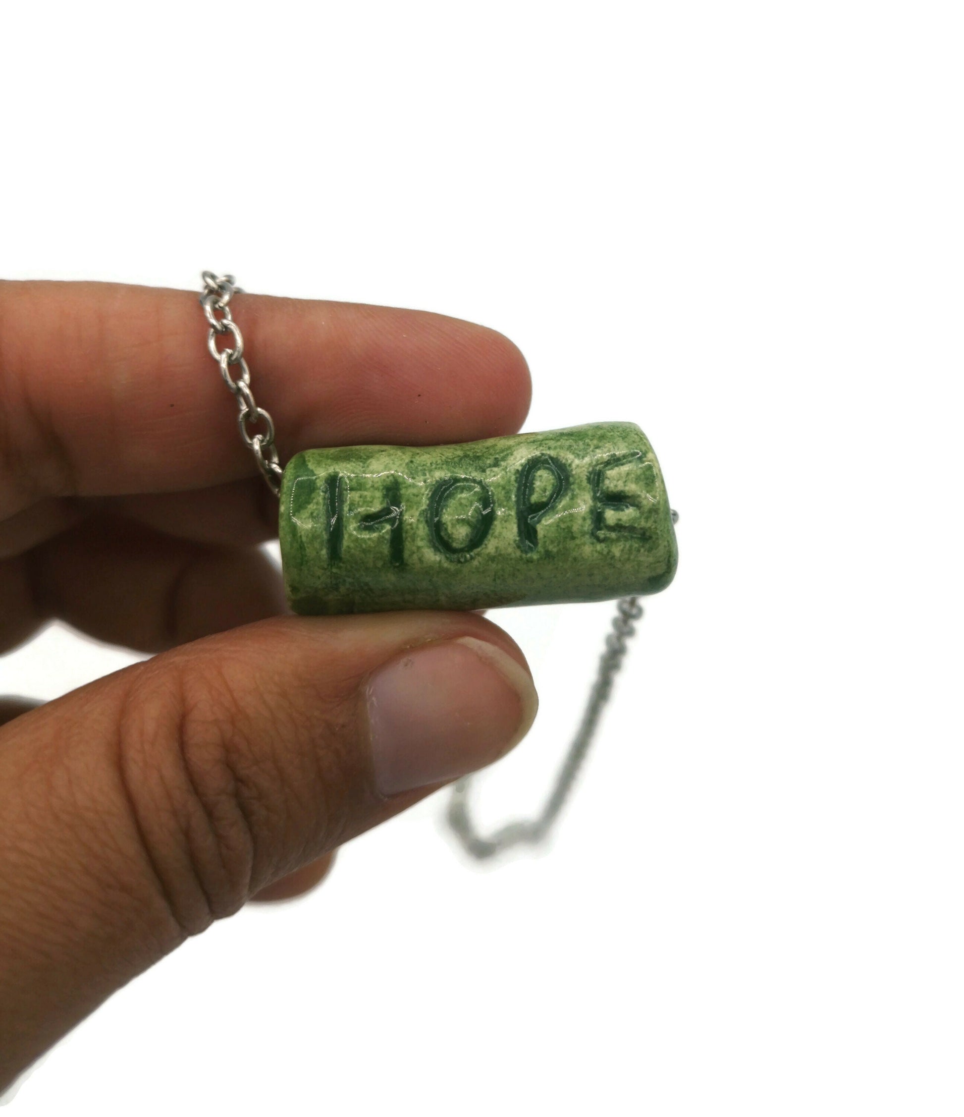 Trendy Necklace Hope Bead, Best Gifts For Her, Meaningful Aesthetic Necklace Gift For Women, Mom Birthday Gift From Daughter, Best Sellers - Ceramica Ana Rafael