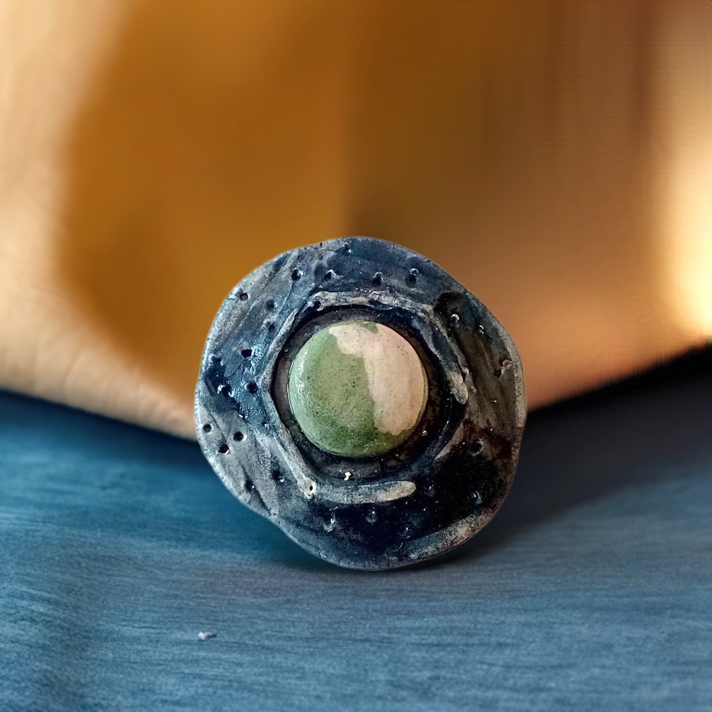 Handmade Cameo Brooch – Elegant Victorian Style Ceramic Pin