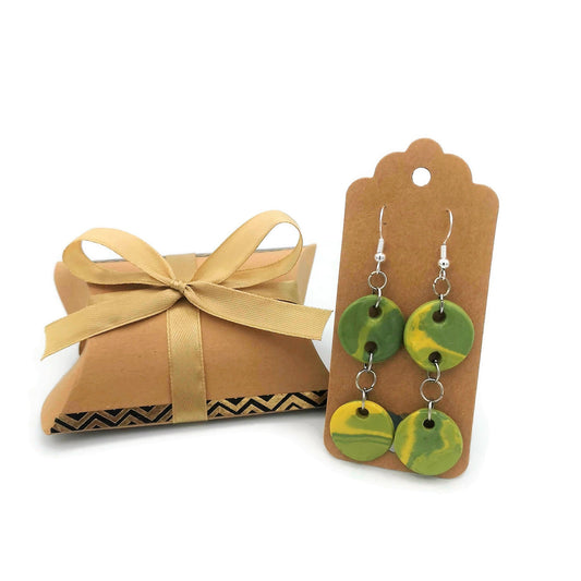 Statement Earrings Dangle Clay Earrings, Handmade Ceramic Aesthetic Earrings, Dangle Earrings For Mom Birthday Gift From Daughter - Ceramica Ana Rafael