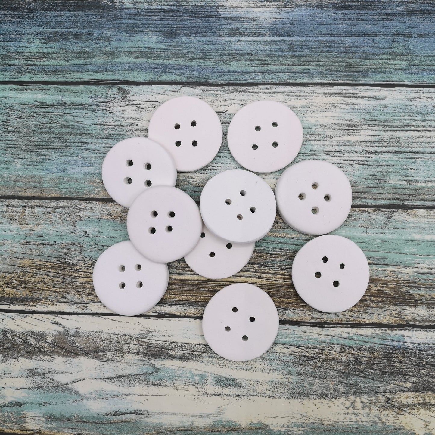 Handmade ceramic Sewing buttons Set, Unpainted Ceramic Bisque ready To Paint, Upholstery Buttons Round Shape, Best Gifts For Her Large Blank - Ceramica Ana Rafael