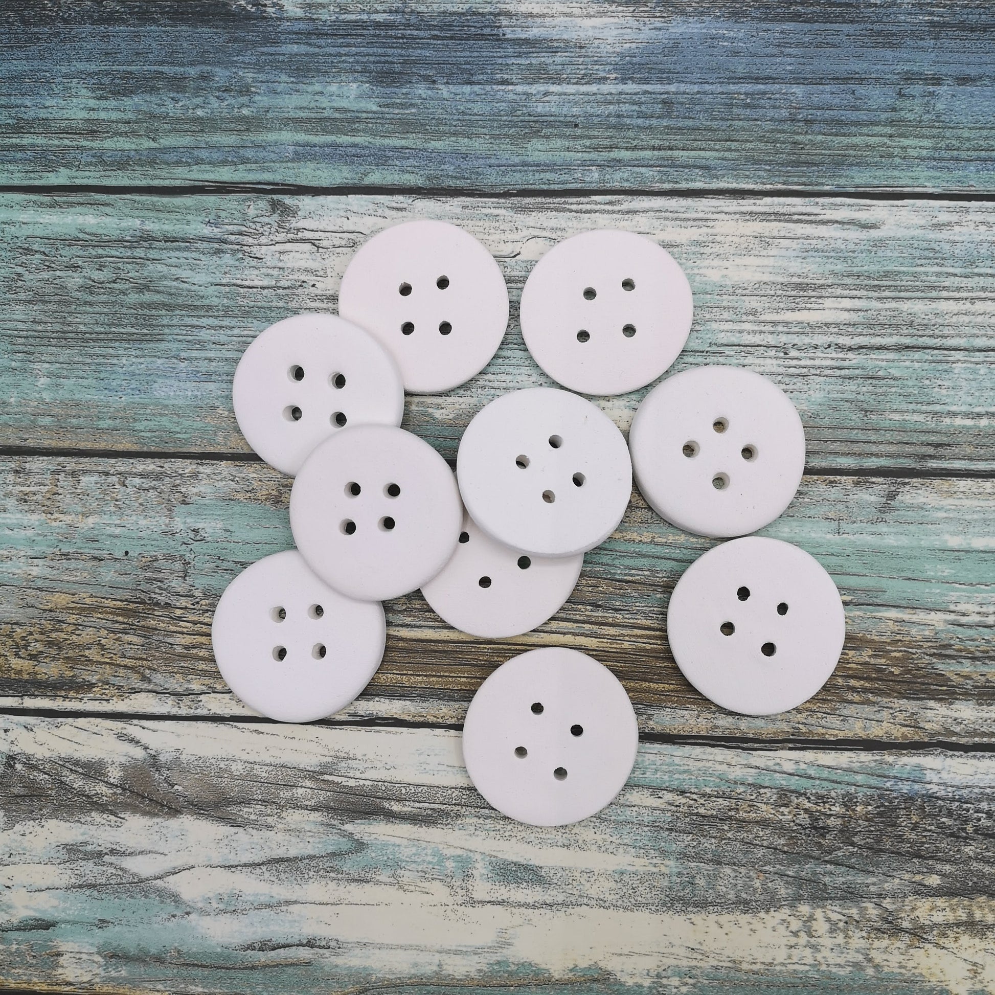 Handmade ceramic Sewing buttons Set, Unpainted Ceramic Bisque ready To Paint, Upholstery Buttons Round Shape, Best Gifts For Her Large Blank - Ceramica Ana Rafael