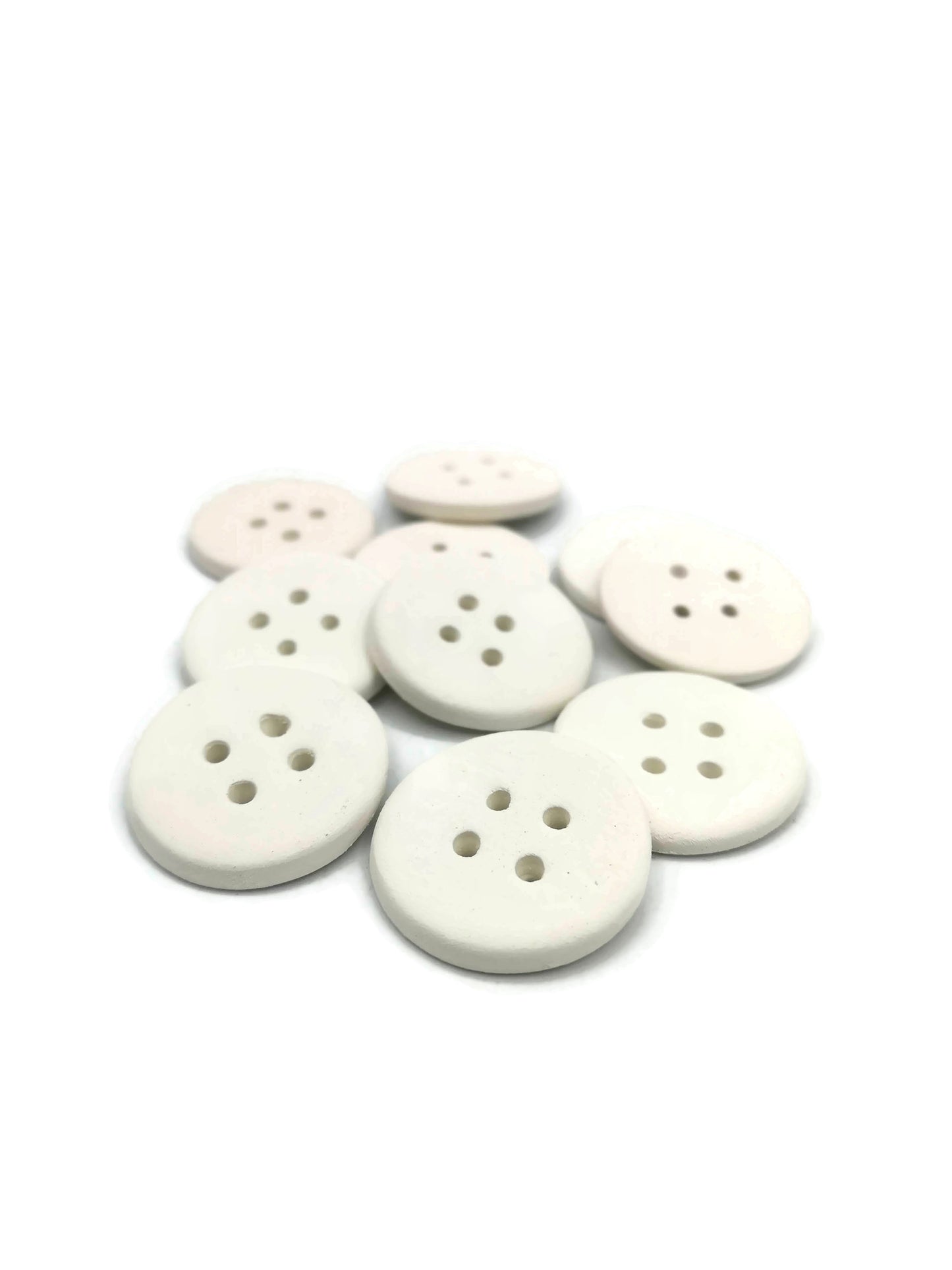 Handmade ceramic Sewing buttons Set, Unpainted Ceramic Bisque ready To Paint, Upholstery Buttons Round Shape, Best Gifts For Her Large Blank - Ceramica Ana Rafael