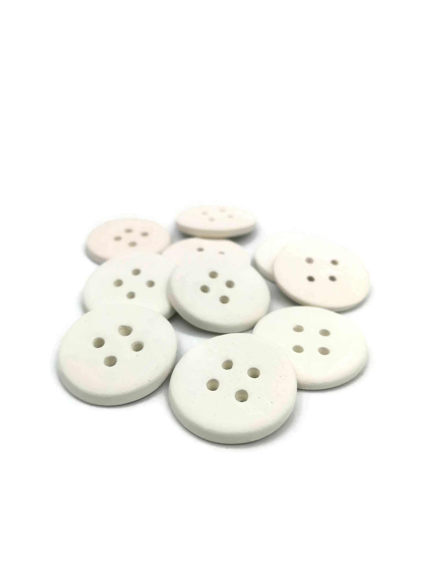 Handmade ceramic Sewing buttons Set, Unpainted Ceramic Bisque ready To Paint, Upholstery Buttons Round Shape, Best Gifts For Her Large Blank - Ceramica Ana Rafael
