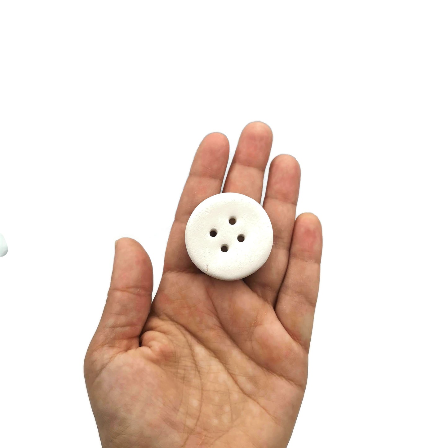 Handmade ceramic Sewing buttons Set, Unpainted Ceramic Bisque ready To Paint, Upholstery Buttons Round Shape, Best Gifts For Her Large Blank - Ceramica Ana Rafael