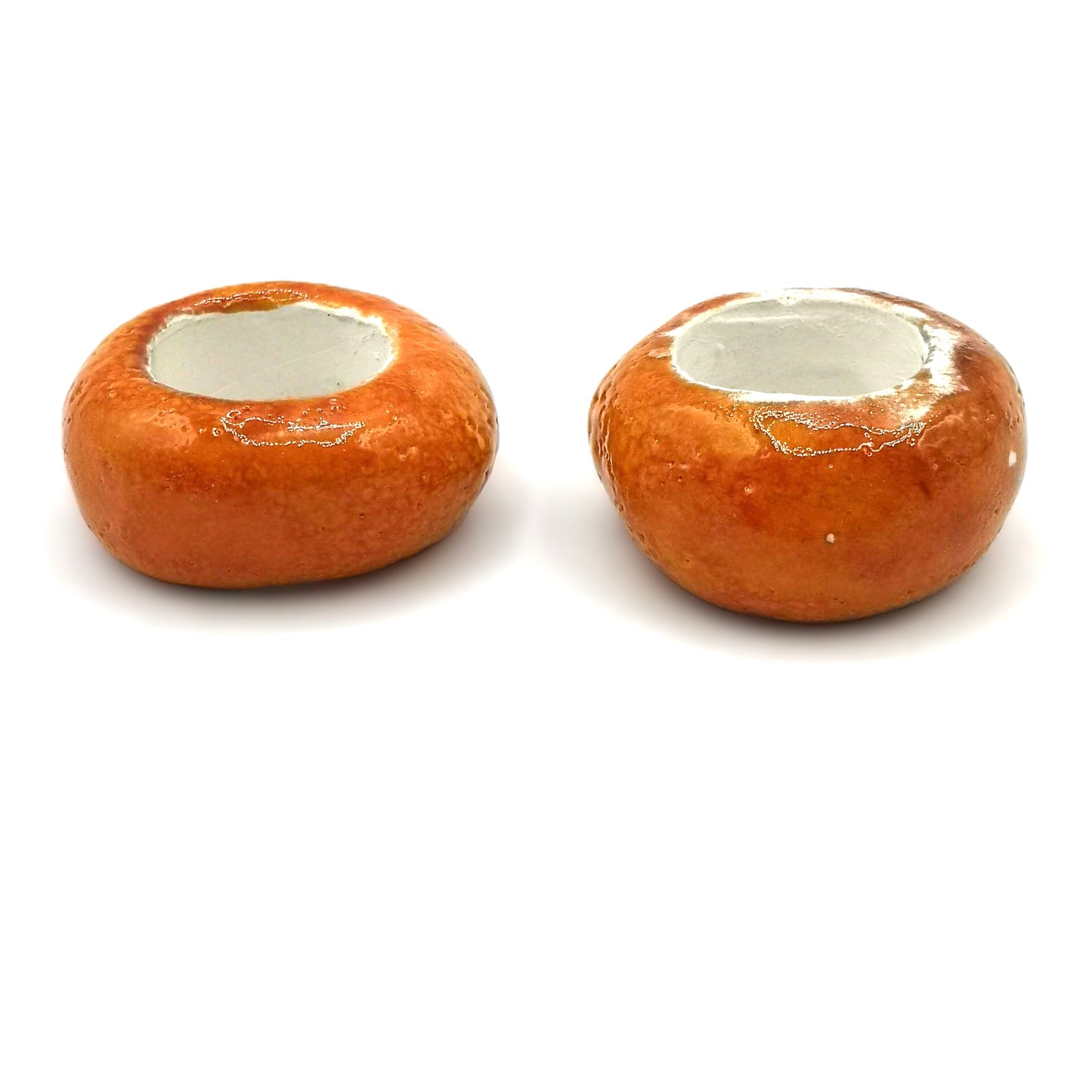 2Pc Extra Large Ceramic Beads 18mm Hole– Unique Jewelry Making Supplies - Orange Macrame Beads