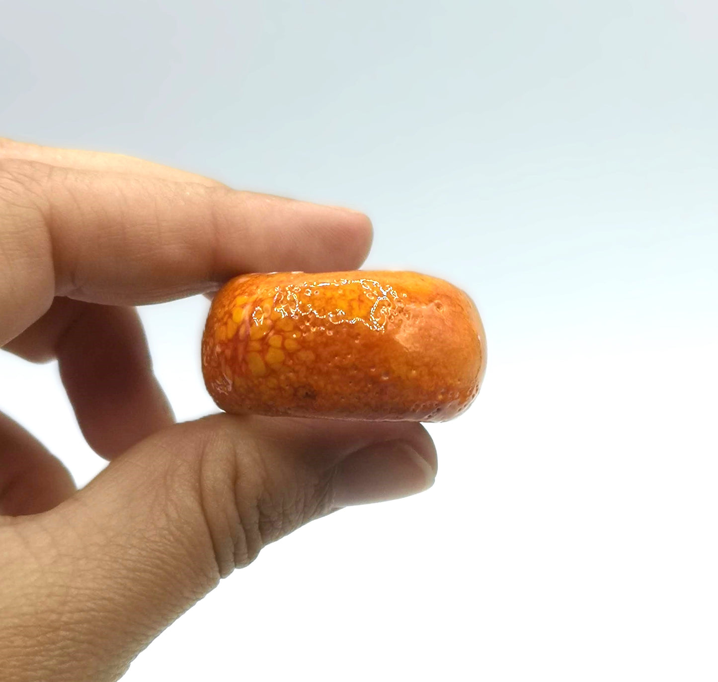 2Pc Extra Large Ceramic Beads 18mm Hole– Unique Jewelry Making Supplies - Orange Macrame Beads