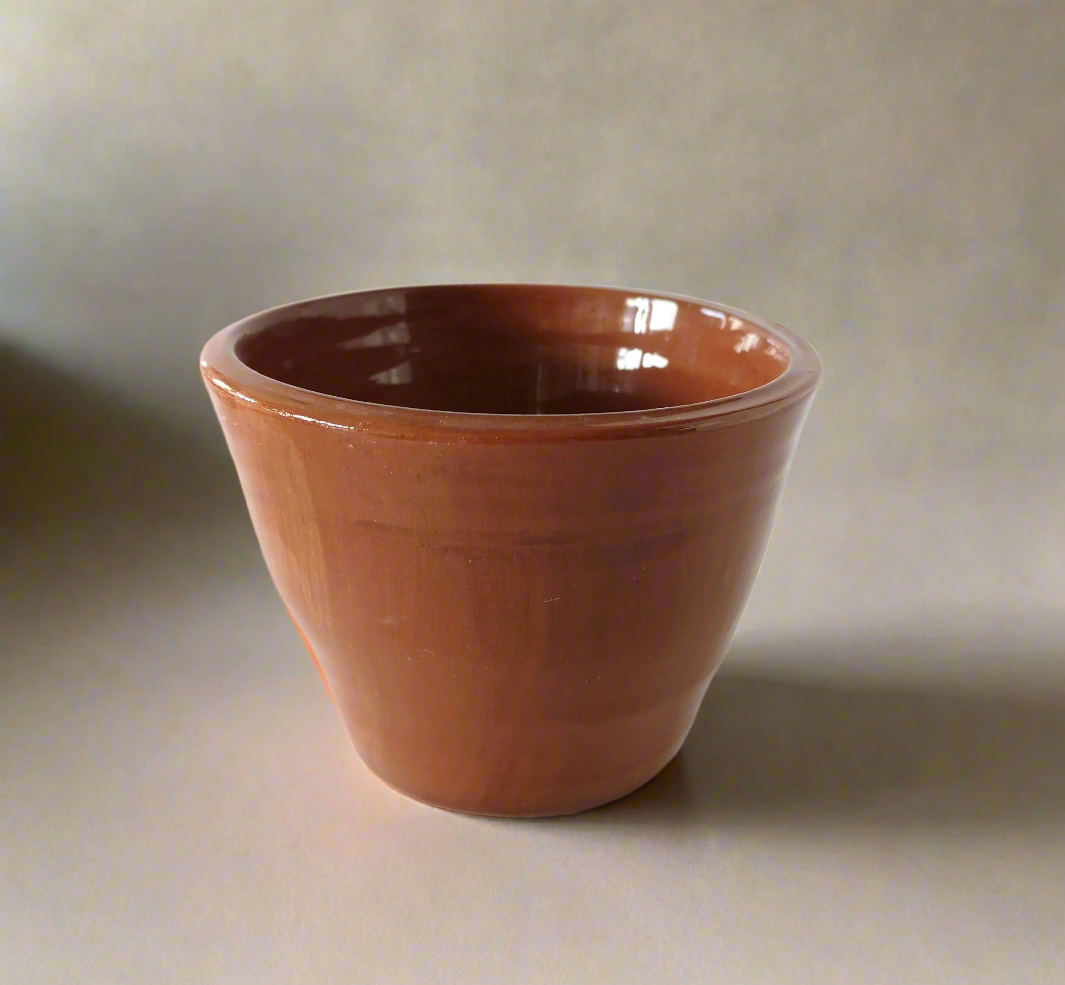 Handmade Ceramic Planter – Decorative Terracotta Cache Pot for Flowers (3.54in, 4.9in Tall)