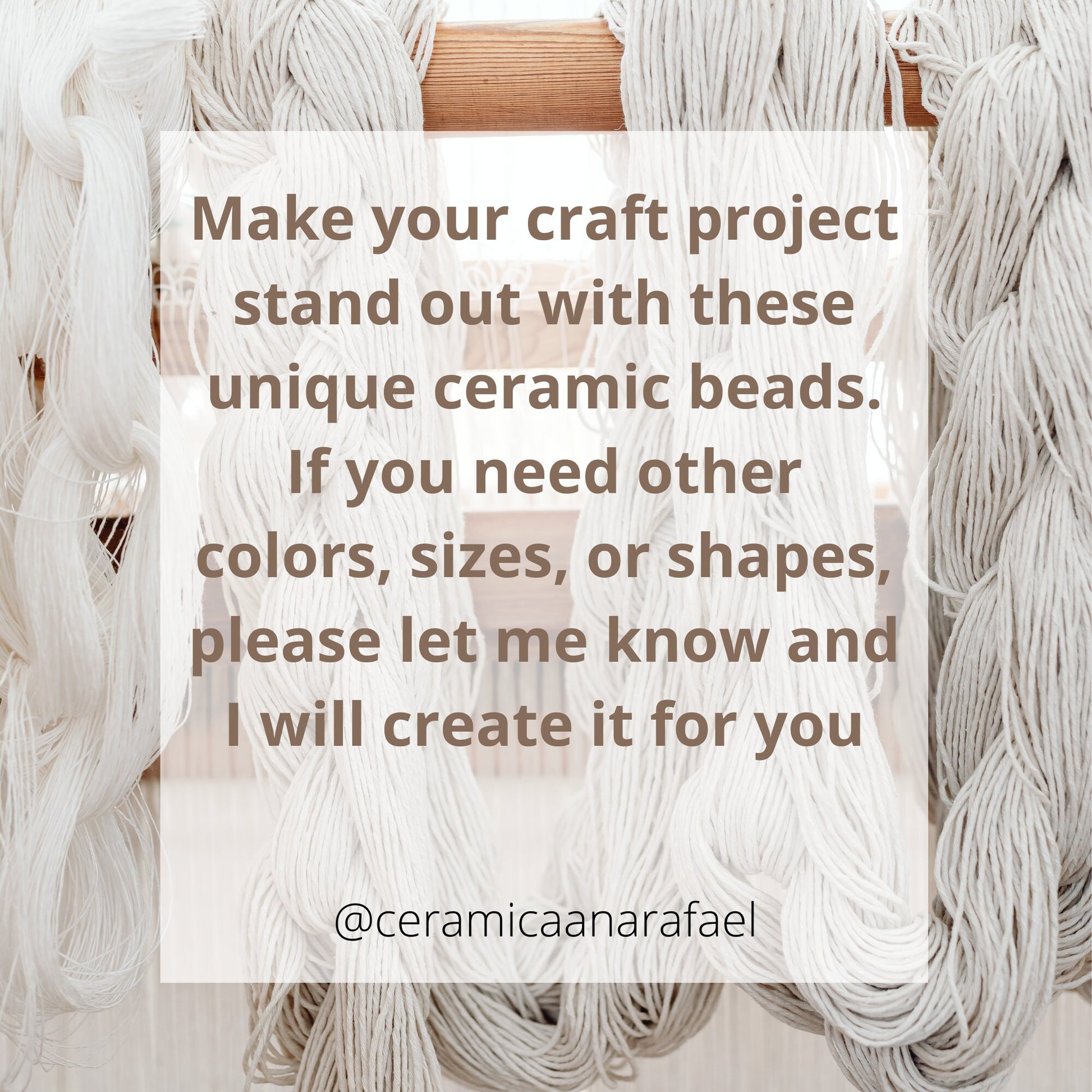 5 Pc 20mm Handmade Ceramic Beads For Jewelry Making, Large Hole Macrame Beads, Unique Clay Beads Artisan Craft Supplies - Ceramica Ana Rafael