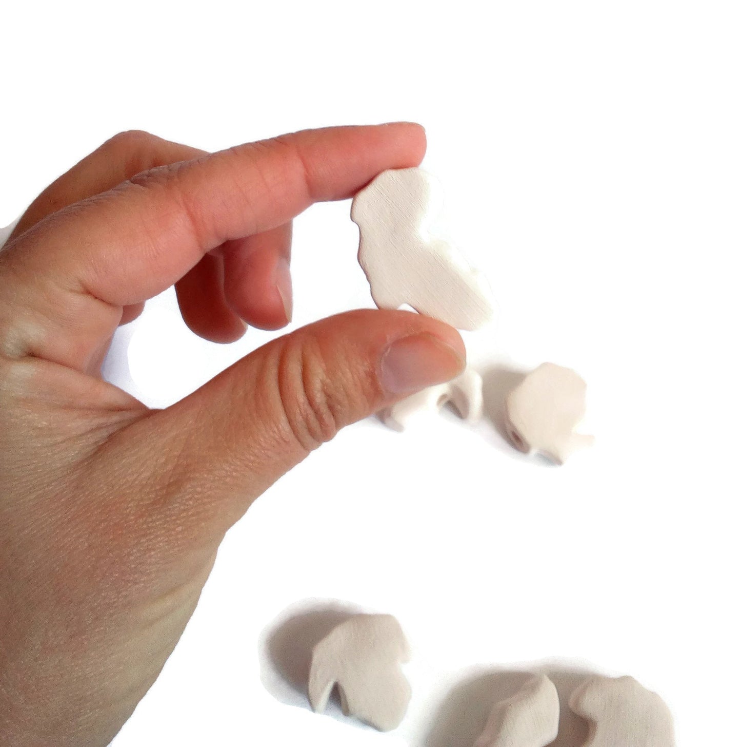 8Pc 15 to 35mm Assorted Extra Large Handmade Ceramic Bisque Beads Ready To Paint, Blank Clay Beads Jewelry Making, Macrame Beads Big Hole - Ceramica Ana Rafael