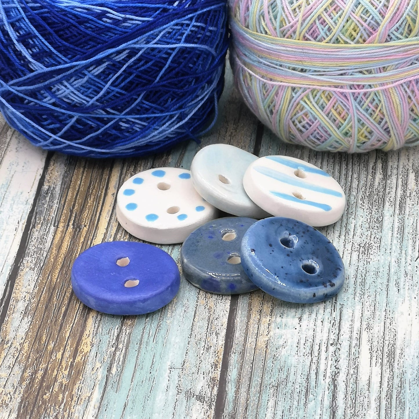 6Pc 30mm Large Round Buttons, Handmade Ceramic Sewing Buttons For Clothing, Craft Buttons For Jackets And Coats - Ceramica Ana Rafael
