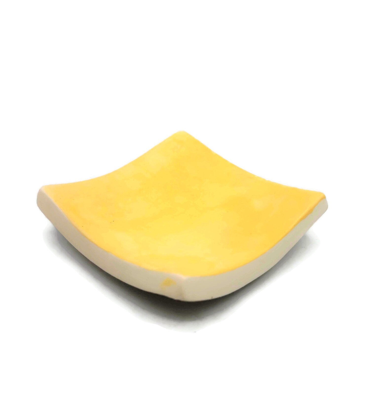 Handmade Ceramic Bowls Square Pottery Teabag Holder For Home Decor, Clay Spoon Holder for Kitchen, Ring Or Candle Holder Gift For Her - Ceramica Ana Rafael