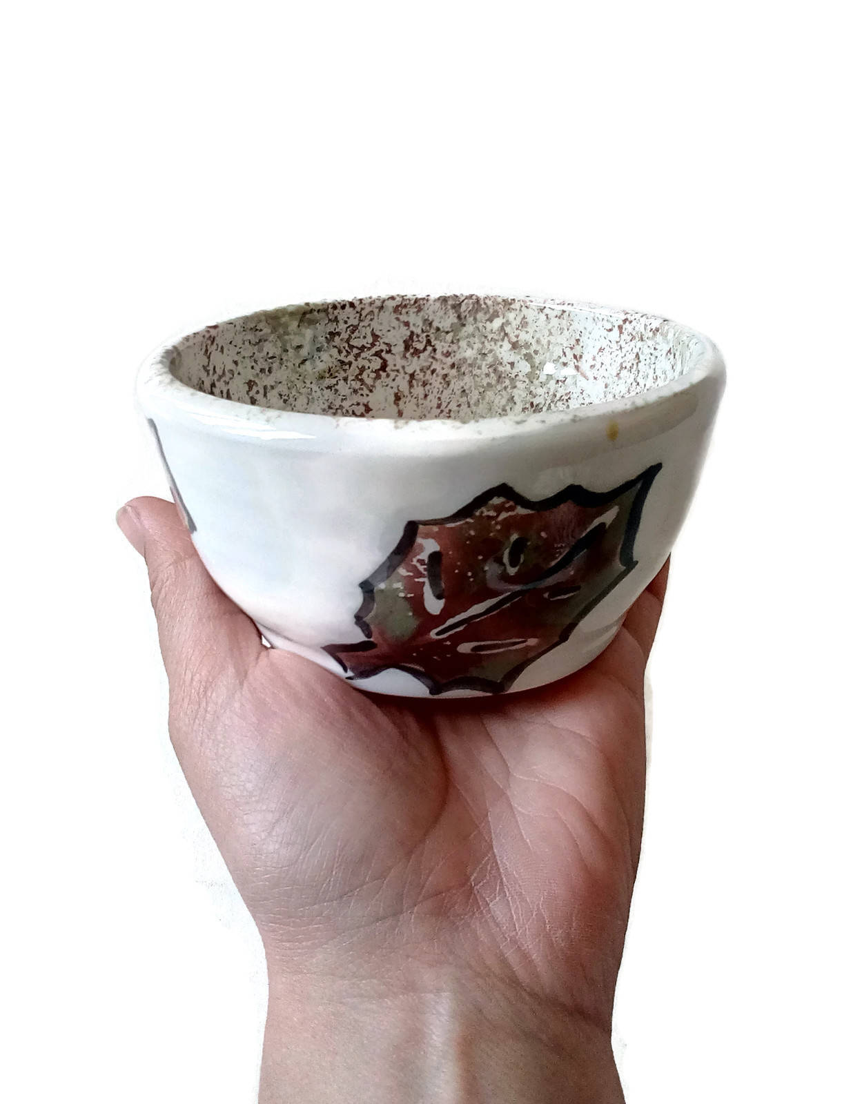 3Pc Handmade Ceramic Bowl Set With Hand Painted Leaves, Pottery Autumn Home Decor, Unique Gifts For Bakers, Mom Birthday gift From Daughter - Ceramica Ana Rafael