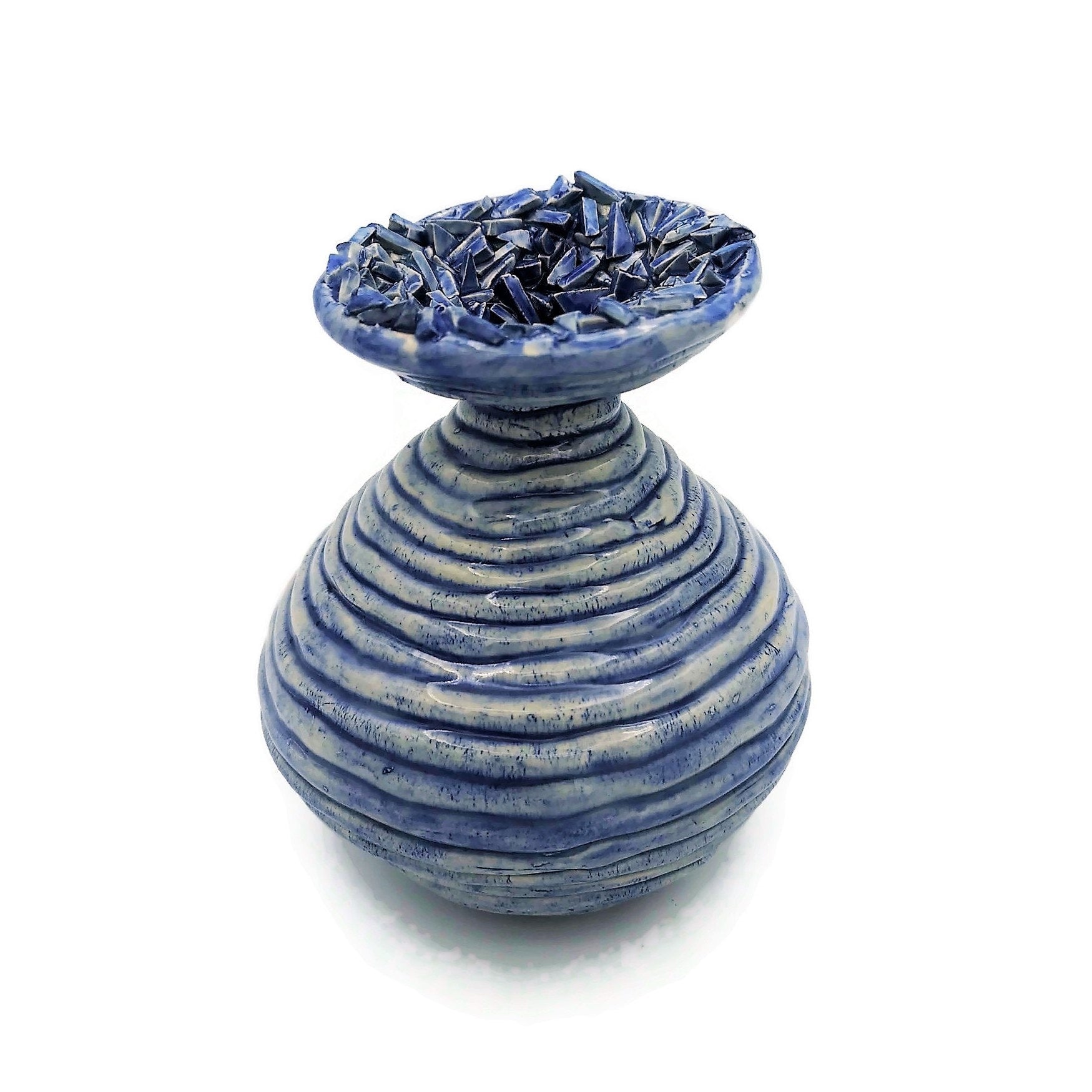 Textured Ceramic Bud Vase, Irregular Shape Handmade Stoneware Pottery, Unique Flower Vase Best Gifts For Him, Sculptural Boho Large Vase - Ceramica Ana Rafael
