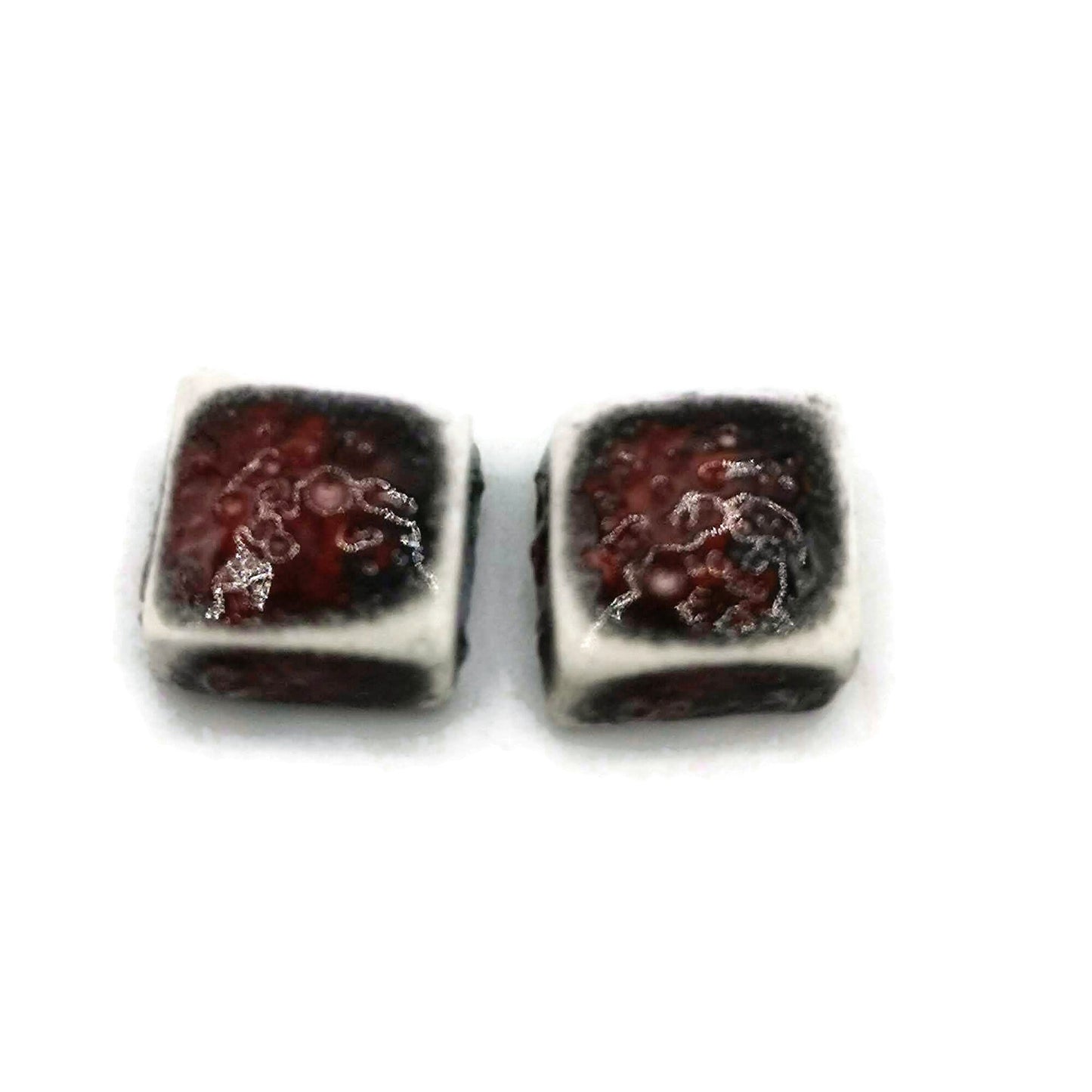 Sparkly Blue Square Ceramic Stud Earrings For Women, Handmade Jewelry Gifts For Her, Aesthetic Clay Stud Earrings, Novelty Dainty Earrings - Ceramica Ana Rafael