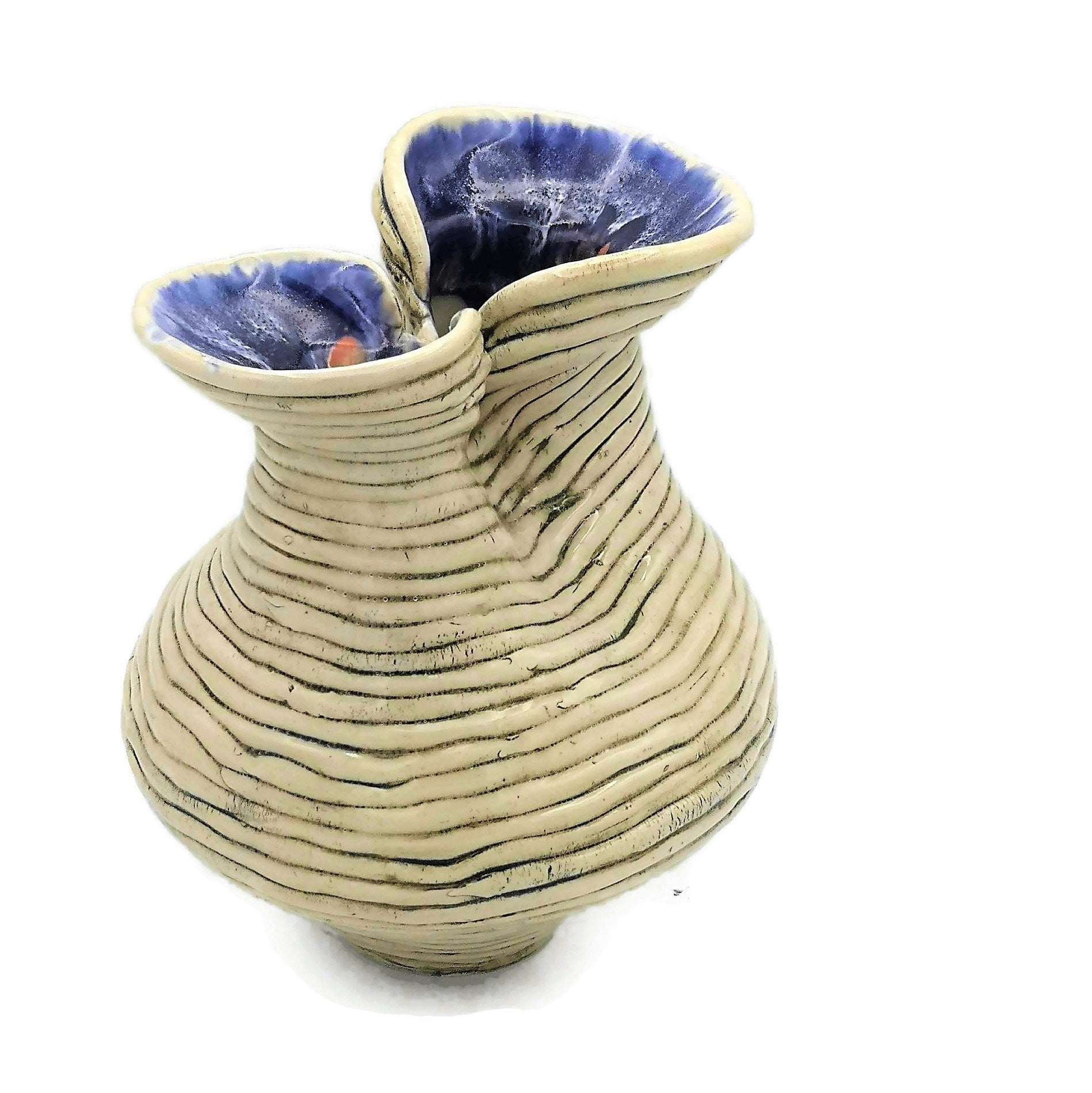 Tall Ceramic Sculpture, Modern Clay Sculpture, Sculptural Vase Textured For Table, Pottery Large Bud Vase, Contemporary Art Wedding Gift - Ceramica Ana Rafael