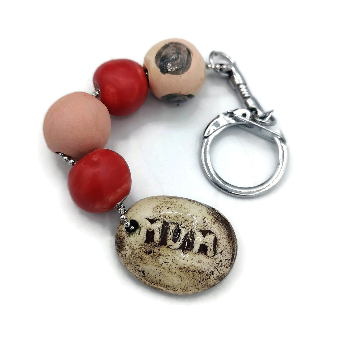 MUM KEYRING, CERAMIC Keychain For Women, Cute Clay Keychain Accessories For Mama - Ceramica Ana Rafael