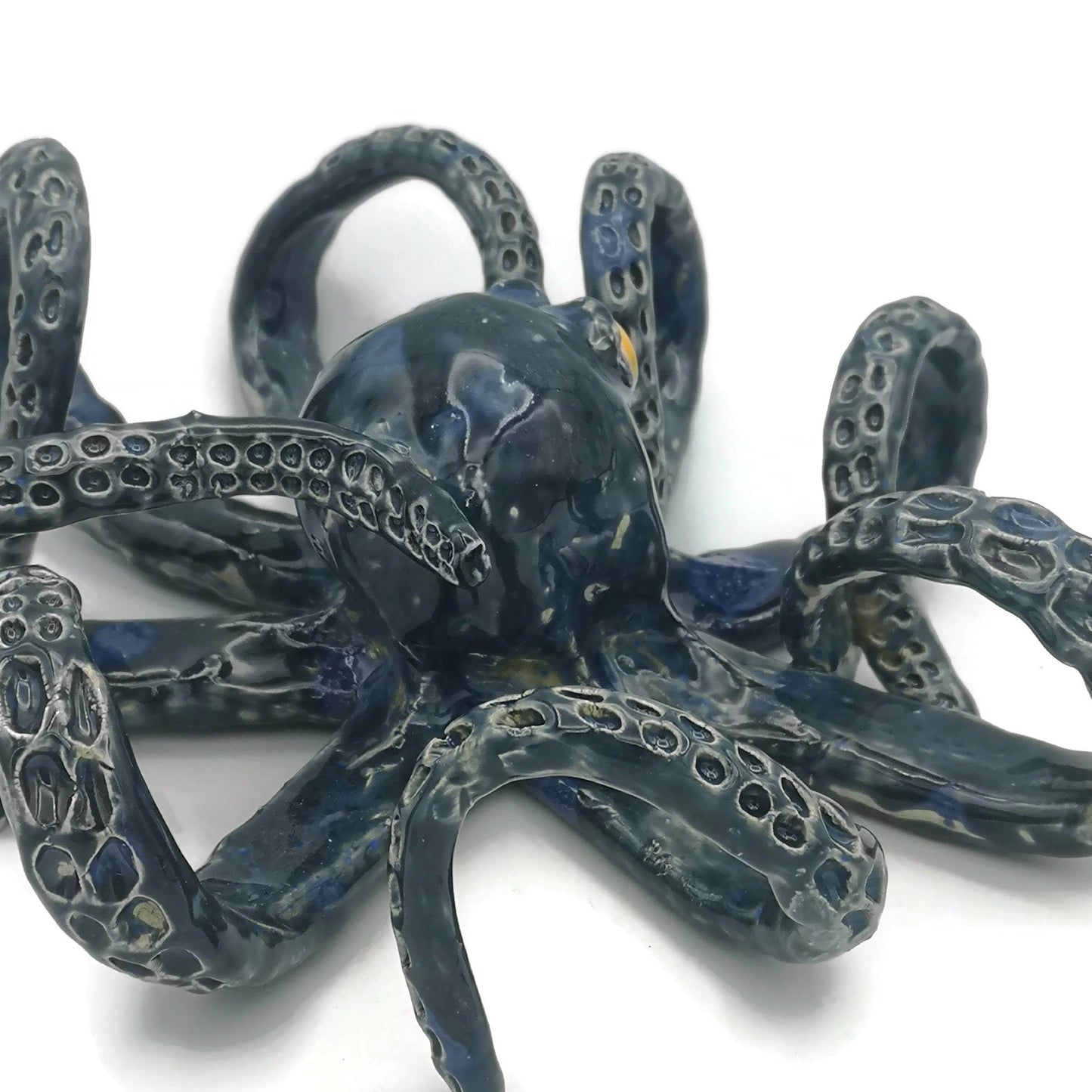 Modern Handmade Ceramic Octopus Sculpture, Contemporary Coastal Art, Custom Wedding Gift For Couple, Decorative Table Sculpture - Ceramica Ana Rafael