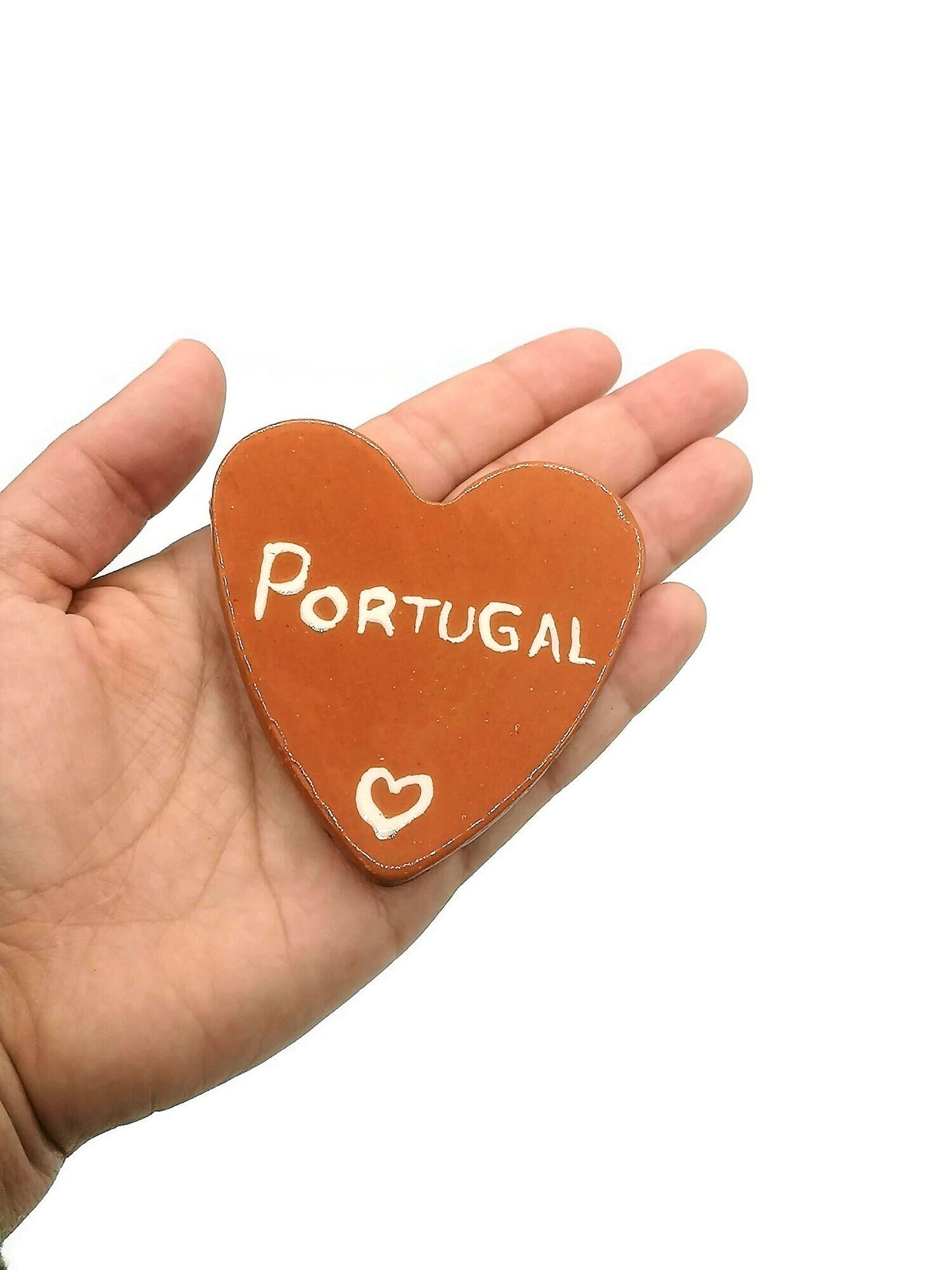 Handmade Ceramic Heart Portugal Magnet, Refrigerator Magnet, Fridge Magnet For Decoration, Housewarming Gift Portuguese Souvenirs For Her - Ceramica Ana Rafael
