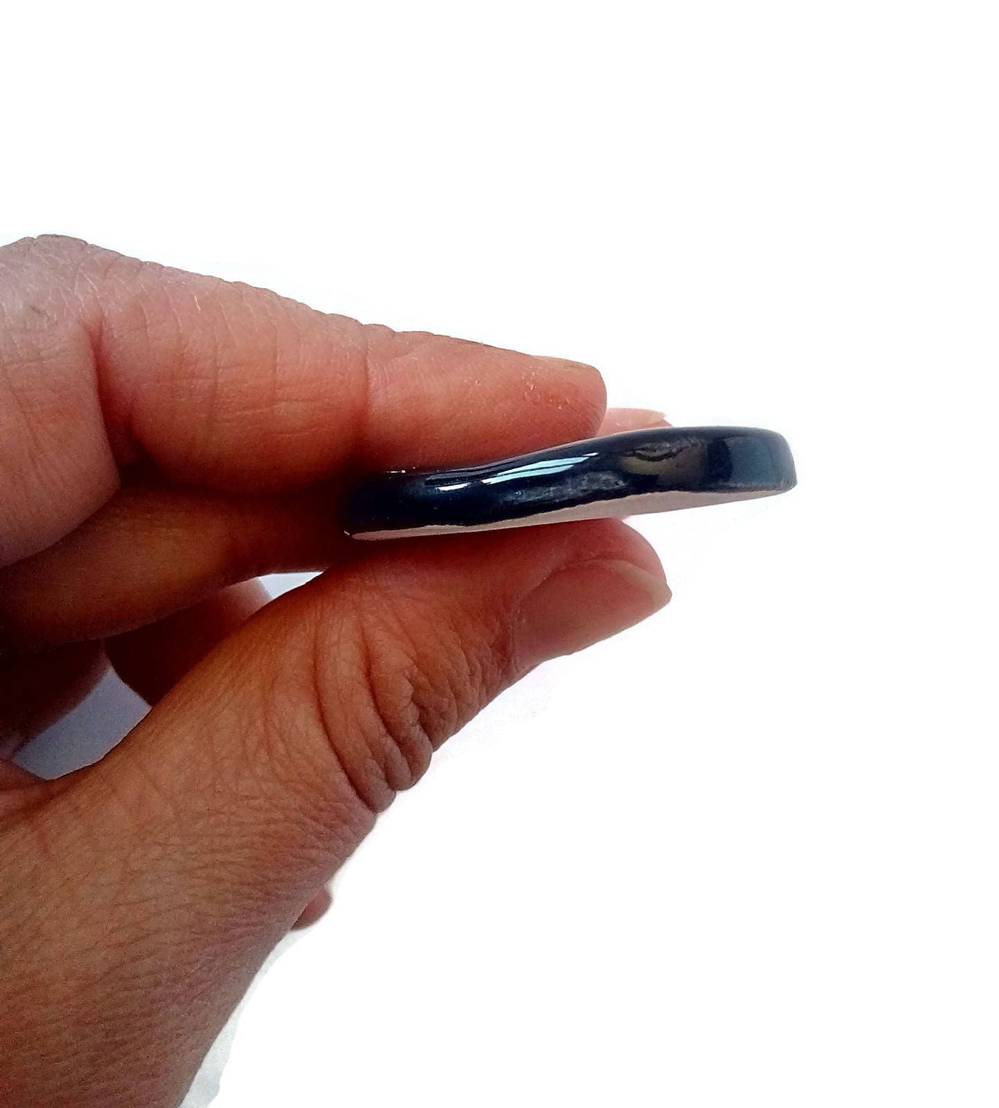 5Pcs 35mm Glossy Black Handmade Ceramic Oval Sewing Buttons, Extra Large Coat Buttons, Fancy Buttons, Clothing Embellishments, best sellers - Ceramica Ana Rafael