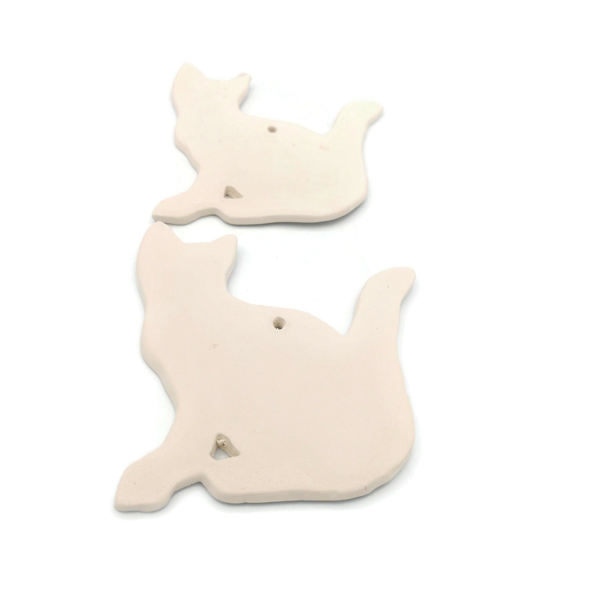 2Pc Ready To Paint Ceramic Bisque Cat Figurine, Adult Craft Kit, Cat Lover Mom Birthday Gift, Diy Halloween Decor - Ceramica Ana Rafael