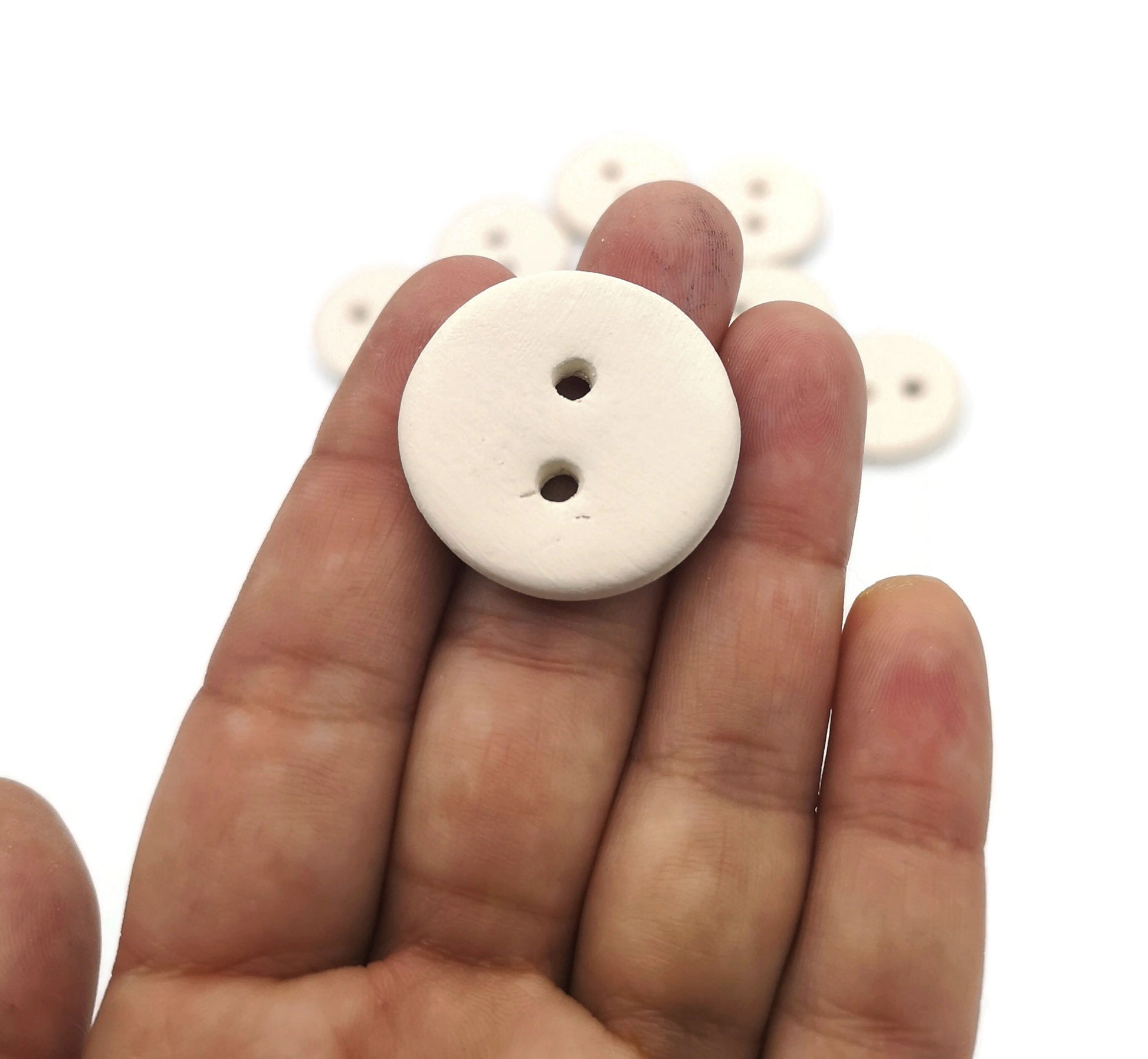 Handmade Ceramic Bisque Sewing Buttons Set Ready To Paint, Blank Unfinished Unpainted Craft Kit, Best Sellers Clothing Accessories - Ceramica Ana Rafael