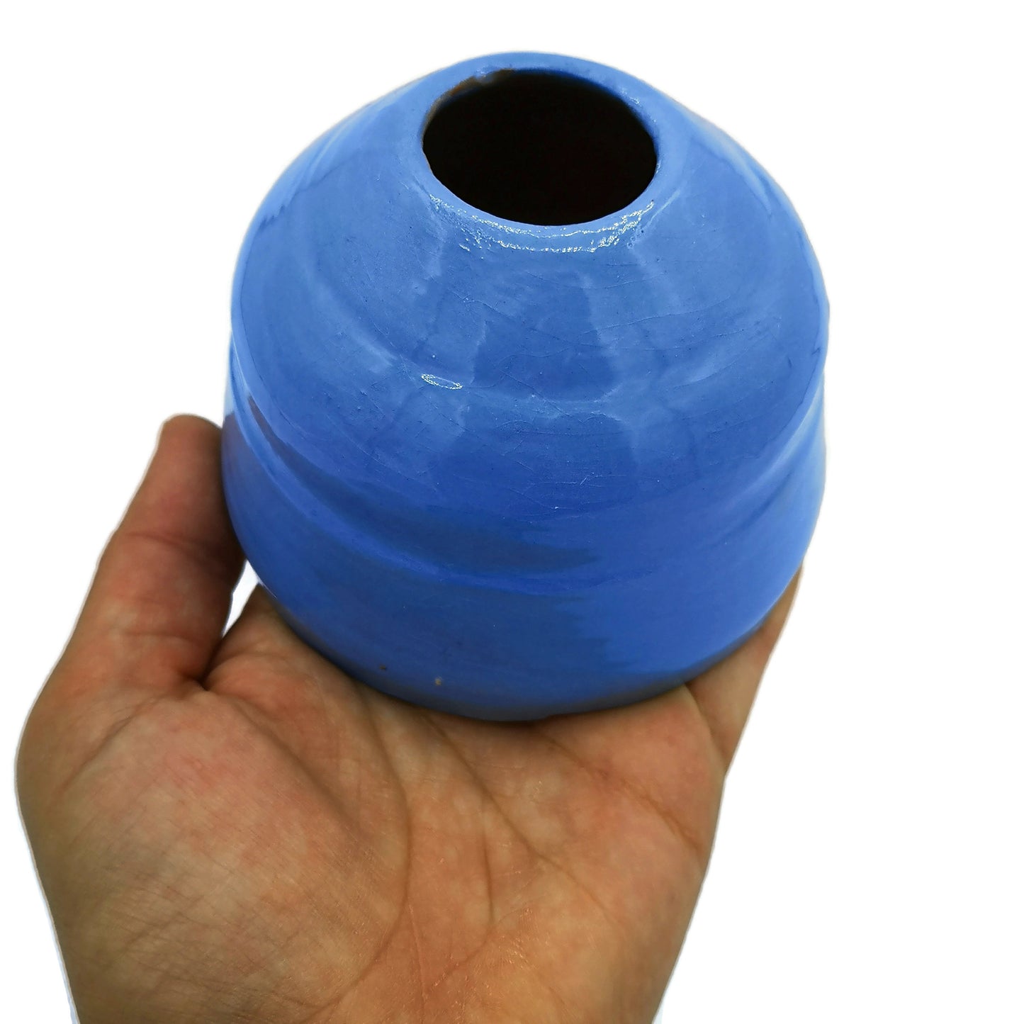 Blue Handmade Ceramic Vase Pen Holder, Pencil Holder For Dad, Fathers Day Gift From Daughter, Office Desk Accessories Best Gifts For Him - Ceramica Ana Rafael