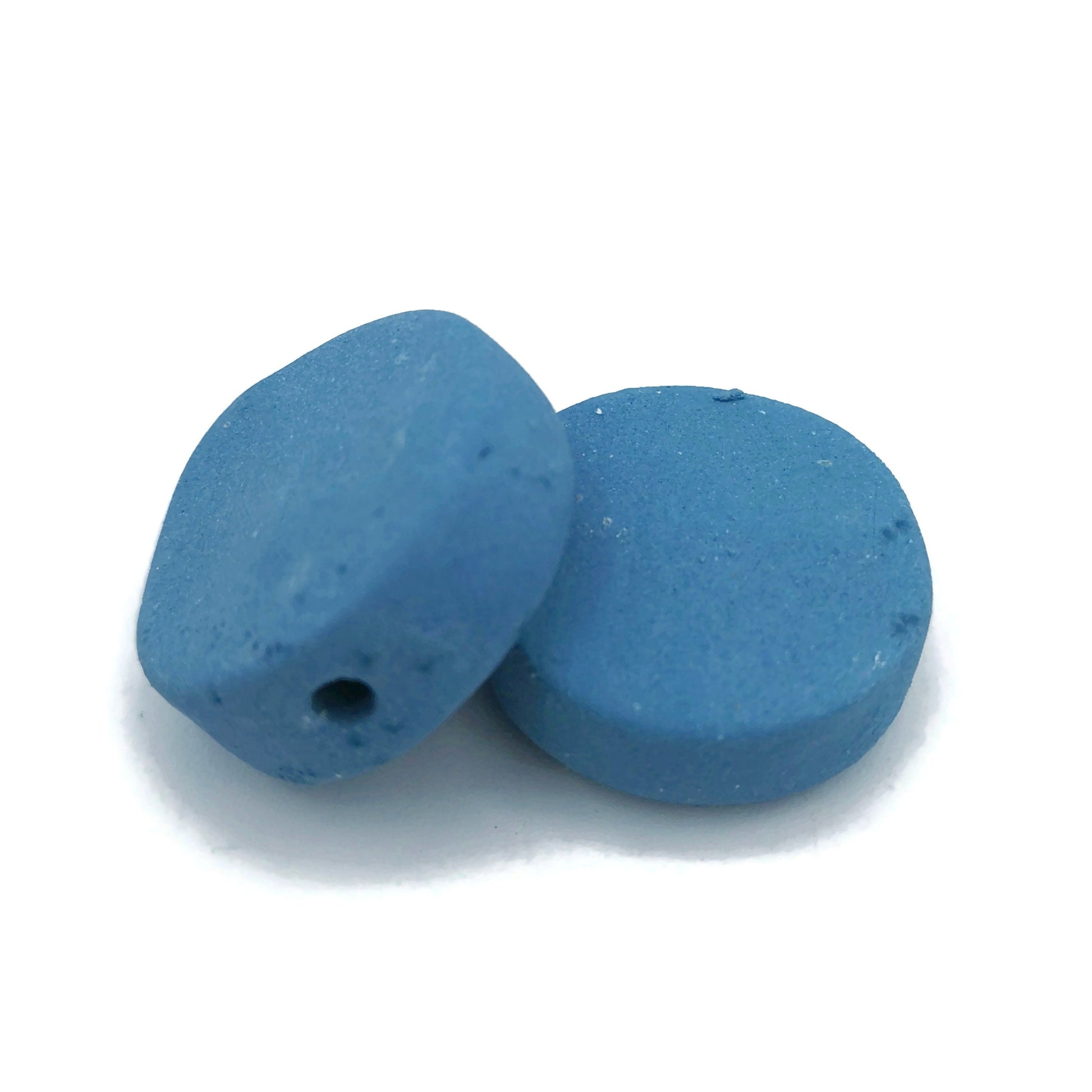 2 Pcs Handmade Ceramic Beads Ready To Ship, Unique Clay Beads For Jewelry Making, Colorful Decorative Coin Beads, Pastel Disc Beads - Ceramica Ana Rafael